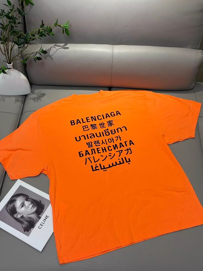 Balenciaga Balenciaga Orange Seven Language short sleeves 2505-Nextarr Size US S / EU 44-46 / 1 - 1 Thumbnail