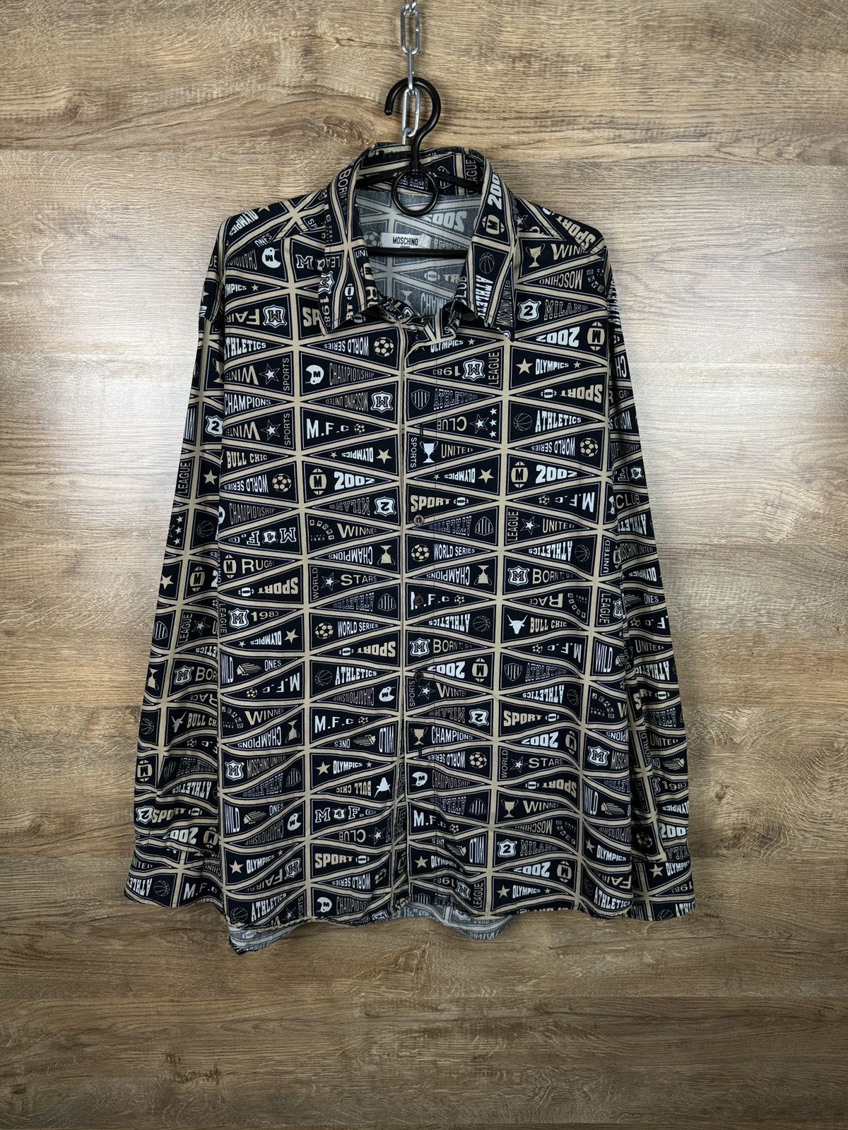 Moschino Mens Vintage Moschino Shirts button up luxury rare overprint Size US XL / EU 56 / 4 - 1 Thumbnail