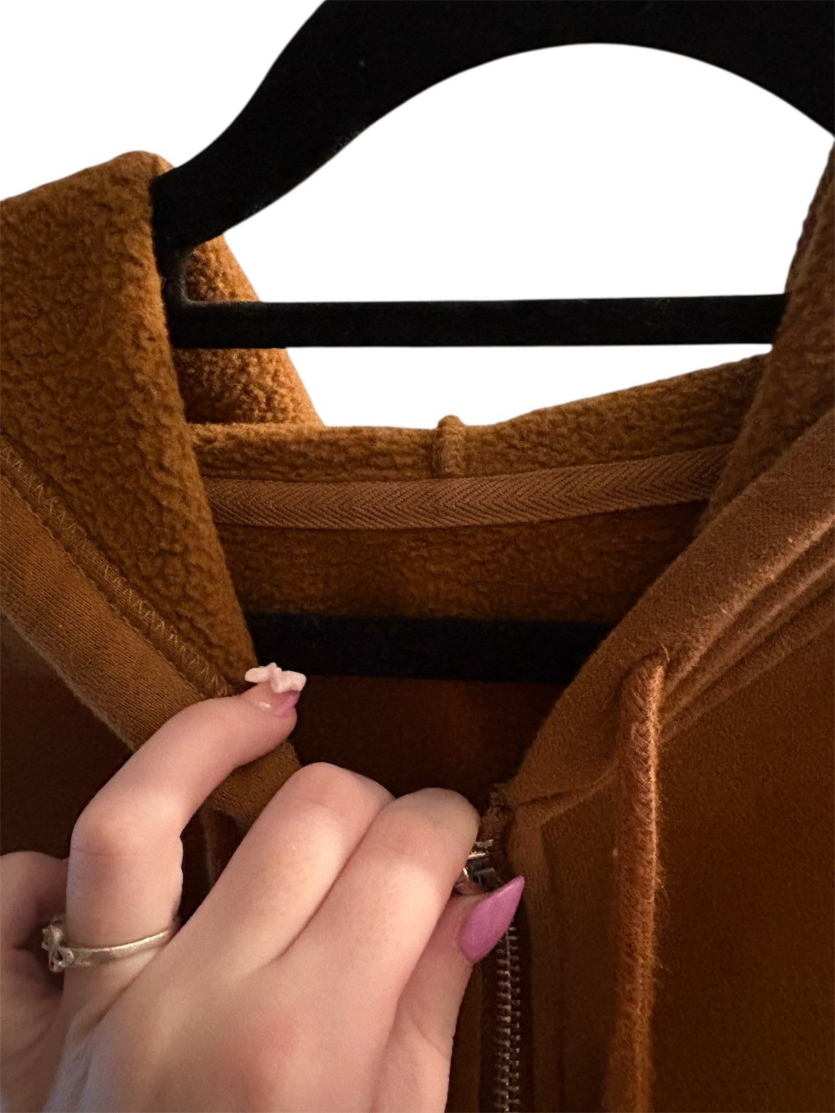 Other Brown zip up hoodie with fleece lining Size M / US 6-8 / IT 42-44 - 3 Thumbnail