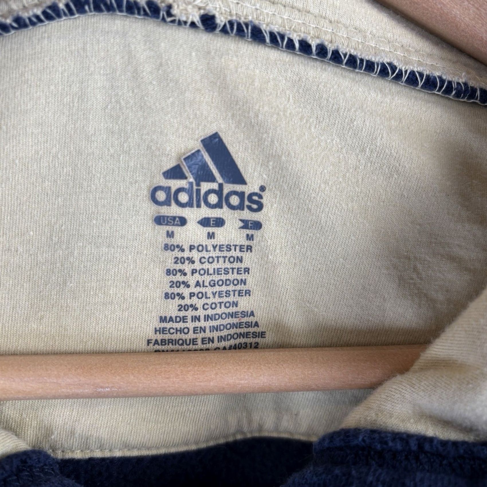 Adidas VINTAGE adidas Notre Dame Hoodie Men’s M Navy Full Zip Sweatshirt Fighting Irish Crew Neck Size US M / EU 48-50 / 2 - 2 Thumbnail