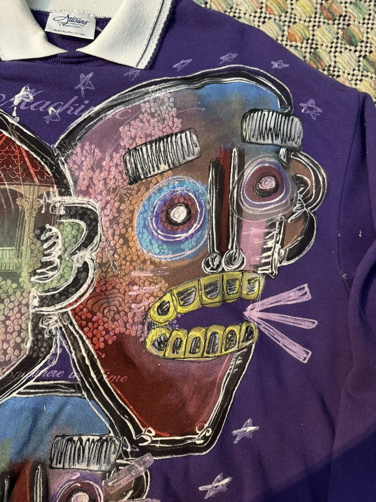 Other Fatherakki Handpainted Collared Sweatshirt Purple L Size US L / EU 52-54 / 3 - 4 Thumbnail
