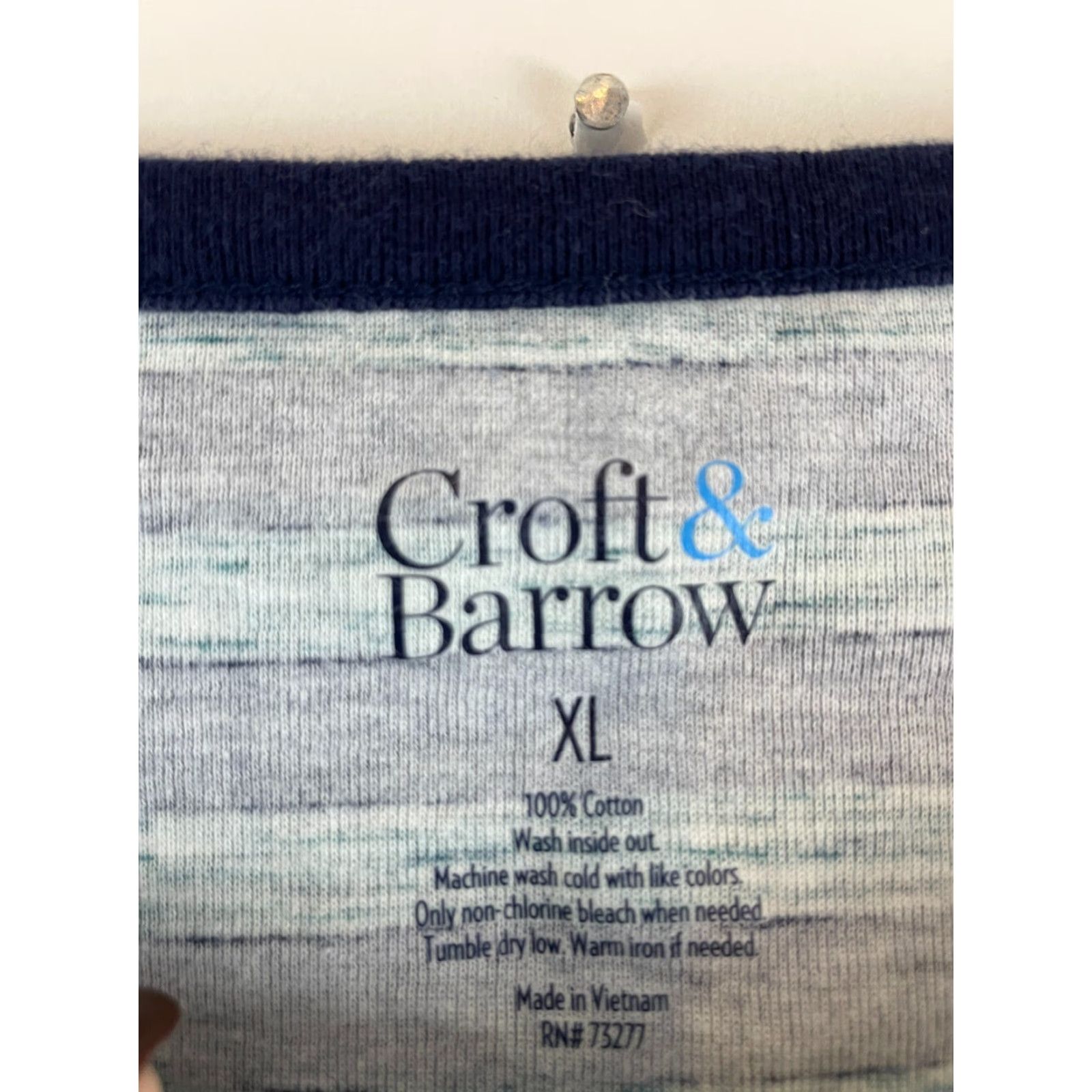Croft & Barrow Croft & Barrow Shirt Women's XL Blue Turquoise Striped Long Sleeve Tee Size XL / US 12-14 / IT 48-50 - 6 Thumbnail