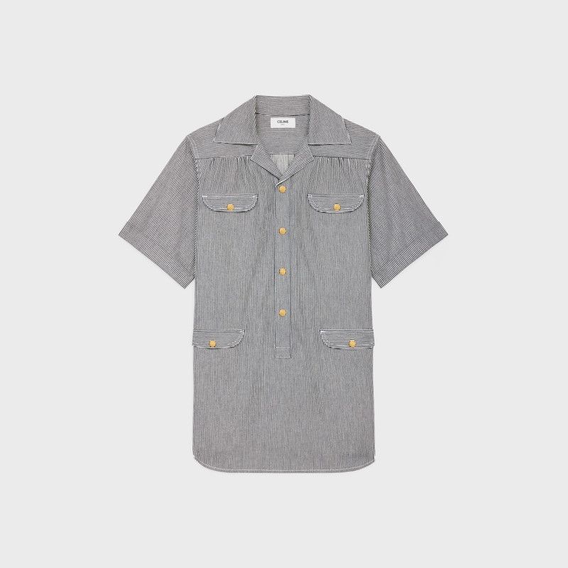 Celine os11x0526 Tunic Mini Dress in Grey/White Size XS / US 0-2 / IT 36-38 - 1 Thumbnail