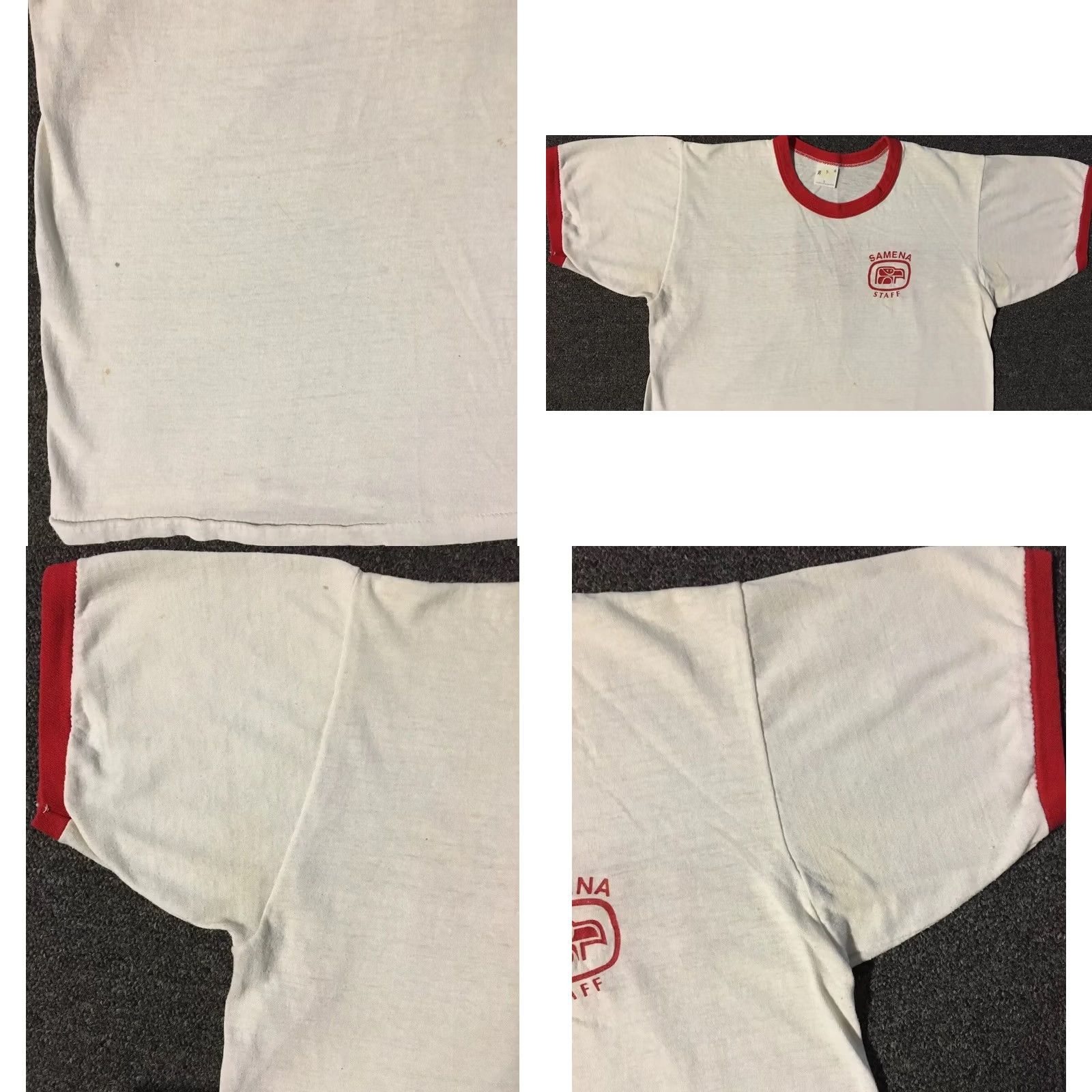 Russell Athletic VINTAGE Russell Athletic T-Shirt XS Lifeguard Ringer 70s Samena Swim Club Bellevue Washington White Red Grunge Beach Street Punk Retro USA Mens XS Size US XS / EU 42 / 0 - 8 Thumbnail