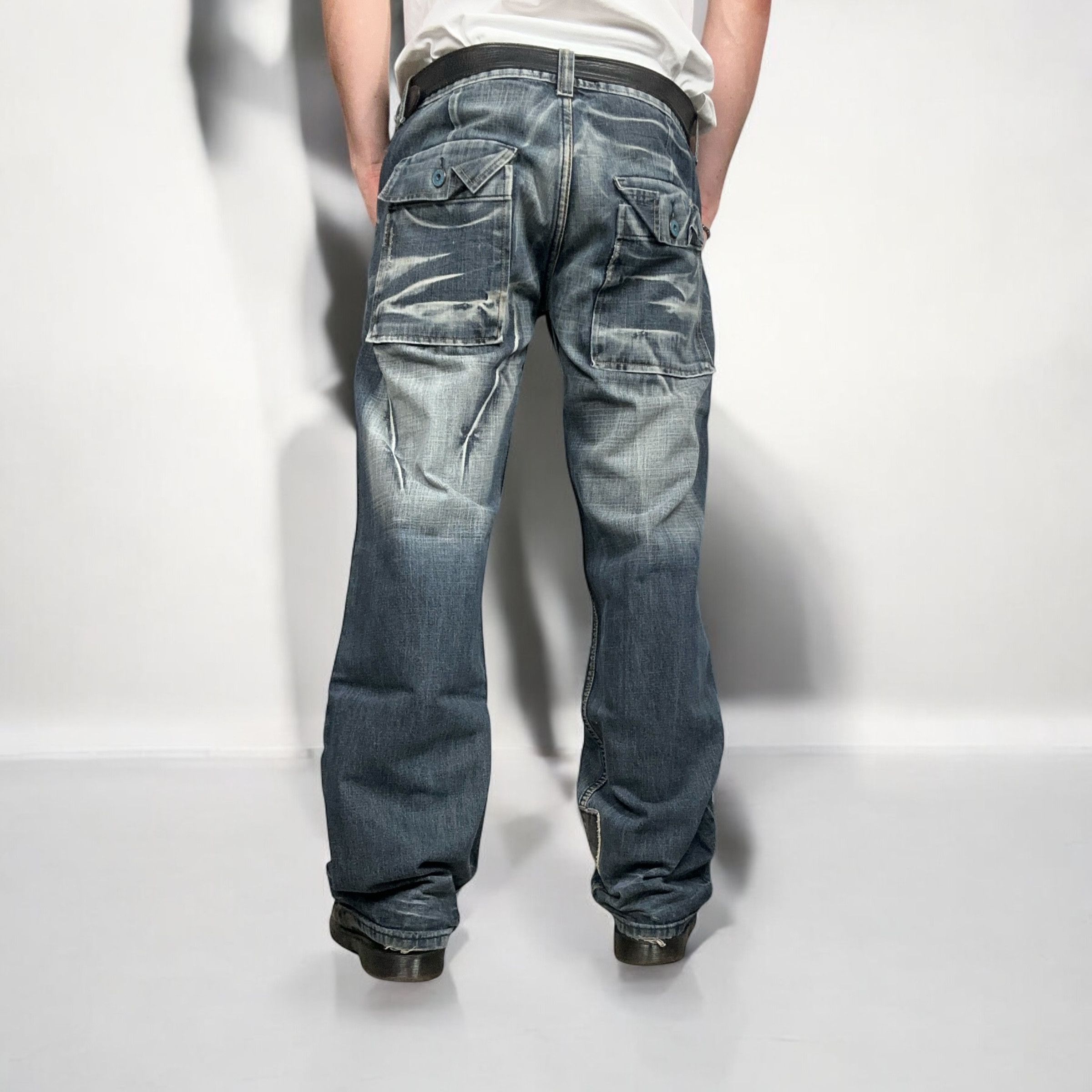 Japanese Brand × Vintage Vintage y2k Reworked Washed Baggy Denim Pants Jeans Size US 36 / EU 52 - 4 Thumbnail