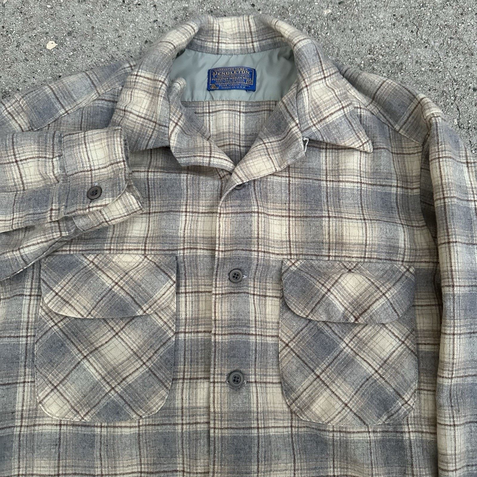 Pendleton × Vintage Vintage 60s Pendleton Plaid Wool Board Shirt Size US M / EU 48-50 / 2 - 2 Thumbnail