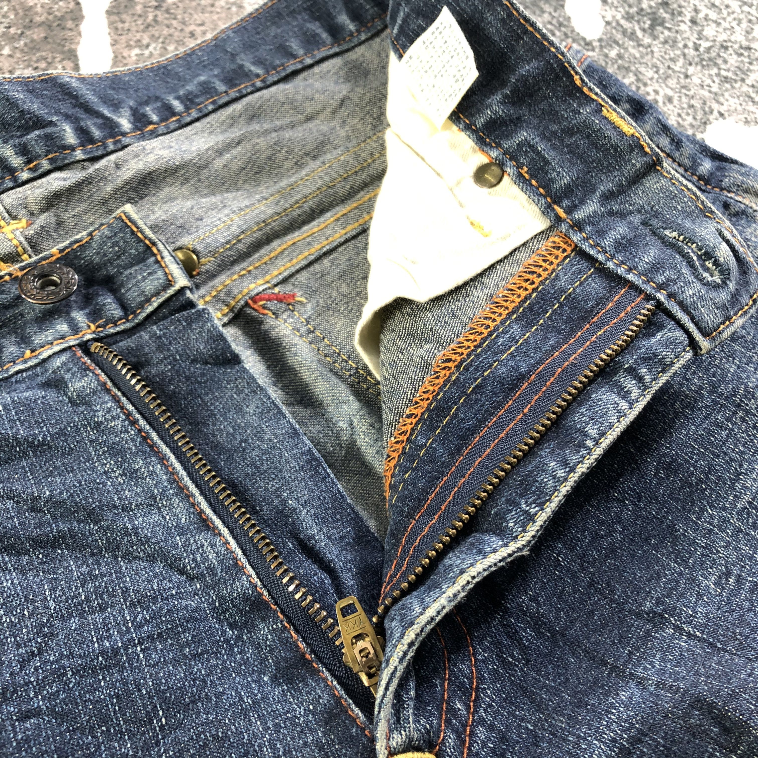 Indigo Japanese Indigo Jeans Faded Blue Denim KJ3079 Size US 30 / EU 46 - 7 Thumbnail