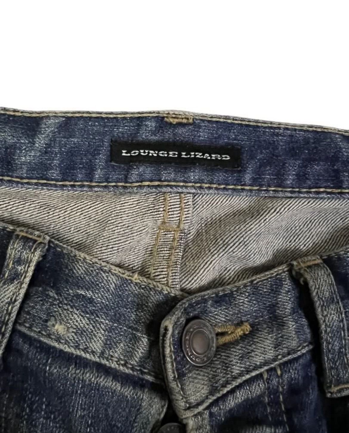 Lounge Lizard Japanese Brand Lounge Lizard Distressed Denim Size US 31 - 8 Thumbnail