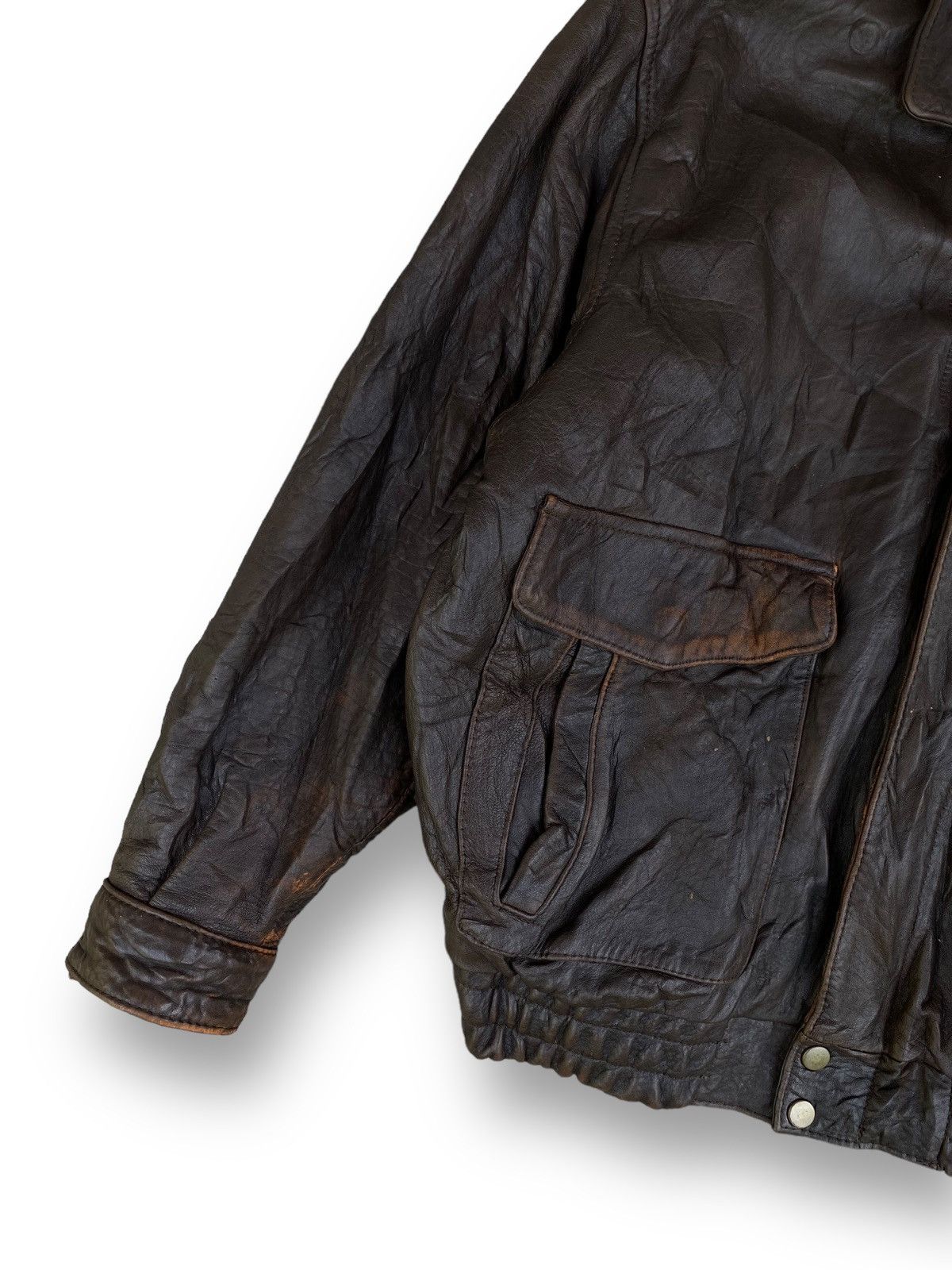 Genuine Leather × Vintage Vintage Bomber Genuine Leather Biker Motorcycle Jacket. #D2 Size US L / EU 52-54 / 3 - 4 Thumbnail