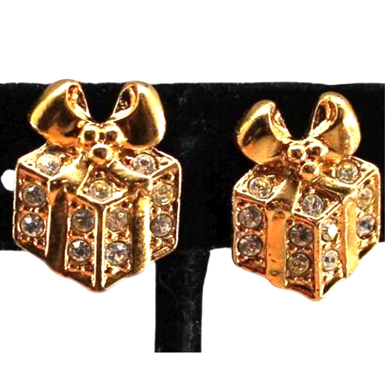 Other Little Avon Earrings Gold Tone White Rhinestone Size ONE SIZE - 1 Thumbnail