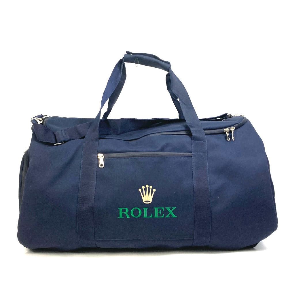 Rolex Rolex Logo Embroidery Sports Bag Briefcase 2 Way Travel Bags Boston Canvas Unisex Navy Size ONE SIZE - 1 Thumbnail