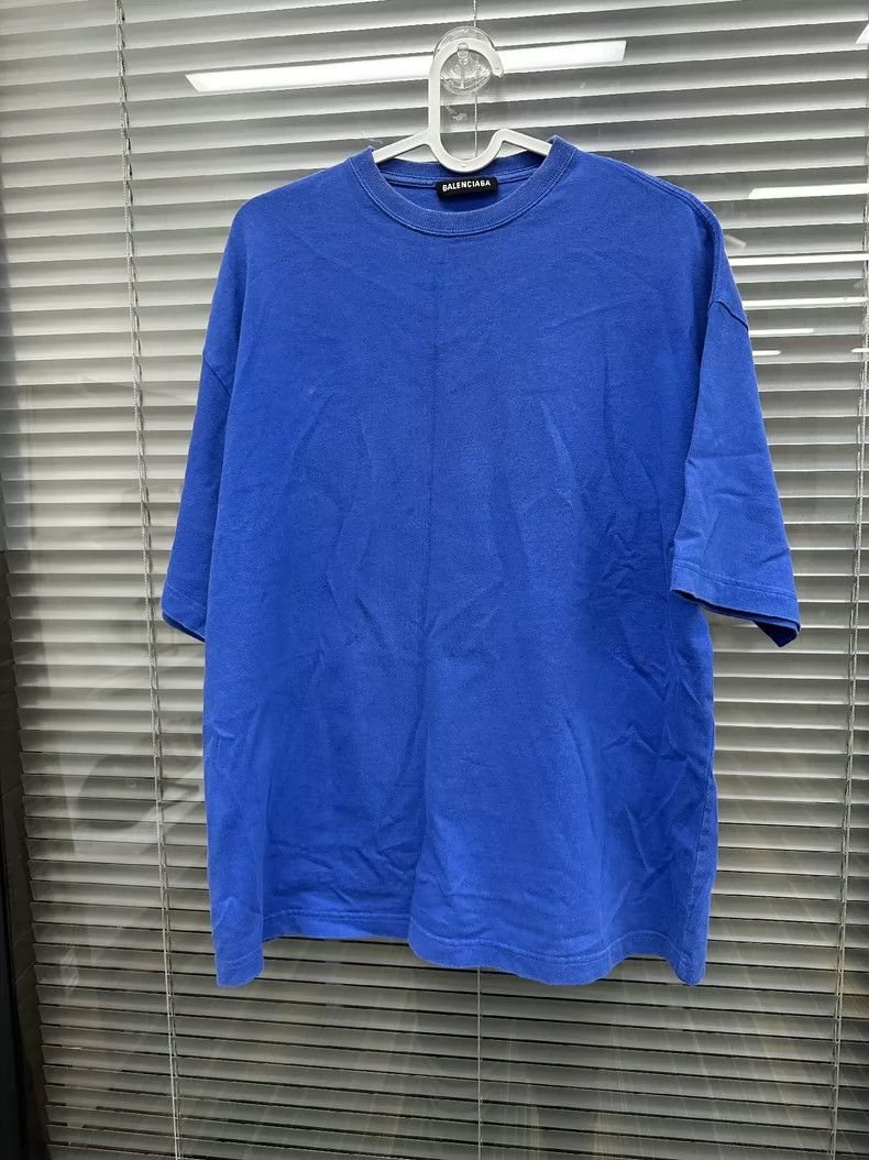 Balenciaga Balenciaga Short-sleeved shirt with logo on the back in bl Size US XS / EU 42 / 0 - 1 Thumbnail