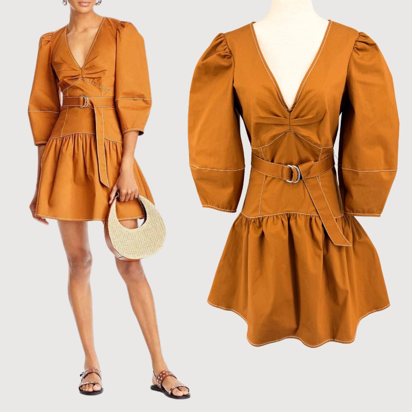 Other Cinq à Sept Siene Belted Mini Dress Camel 4 NWT Size S / US 4 / IT 40 - 1 Thumbnail