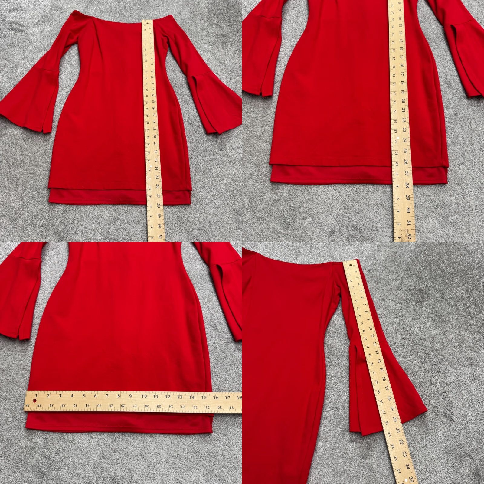 Lulus Lulus Off Shoulder Bell Long Sleeve Bodycon Mini Dress Womens Small Red Stretch Size S / US 4 / IT 40 - 8 Thumbnail