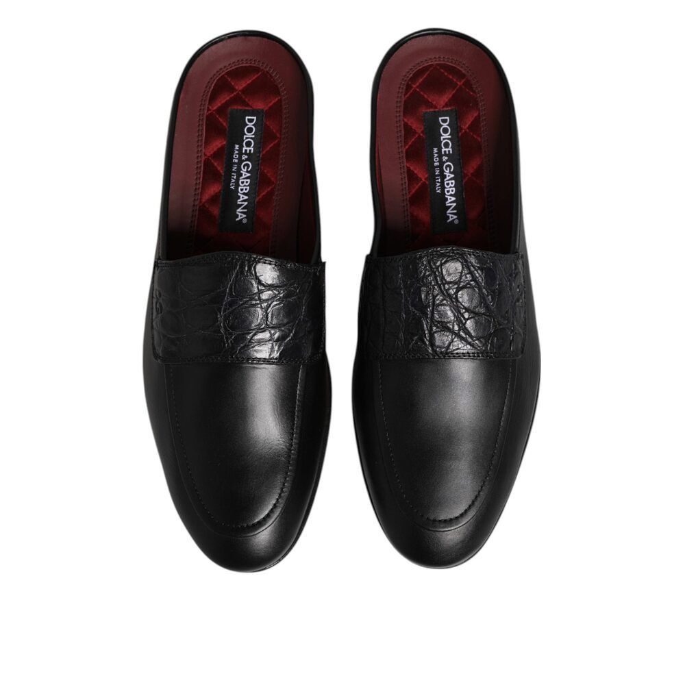 Dolce & Gabbana Dolce & Gabbana Black Calfskin Leather Slip On Loafers Shoes Size US 7 / EU 40 - 3 Thumbnail