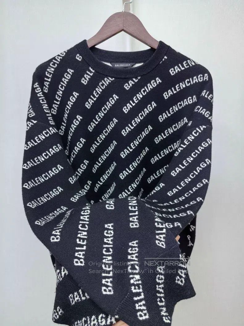 Balenciaga Balenciaga Black Camo Printed Old Logo Knit Sweater Size US M / EU 48-50 / 2 - 4 Thumbnail
