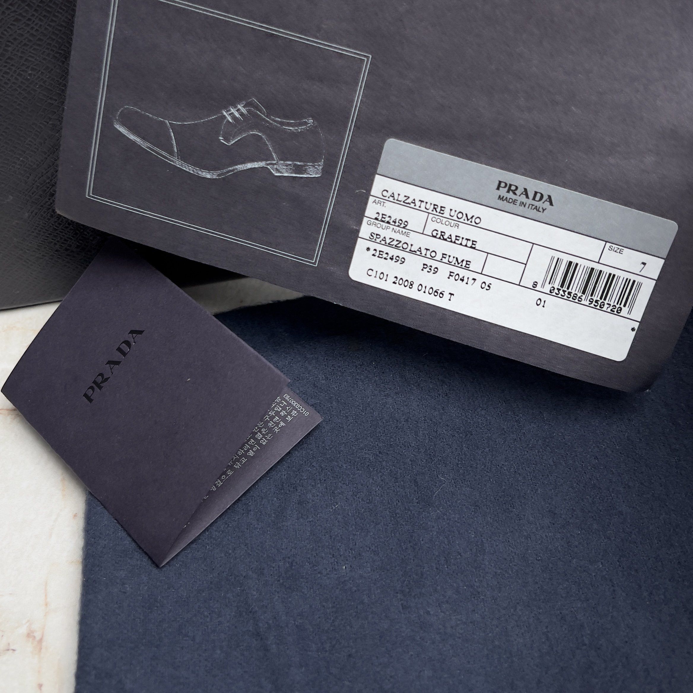 Prada Calzature Uomo Derby Graphite Patent Leather Size US 8 / EU 41 - 12 Thumbnail