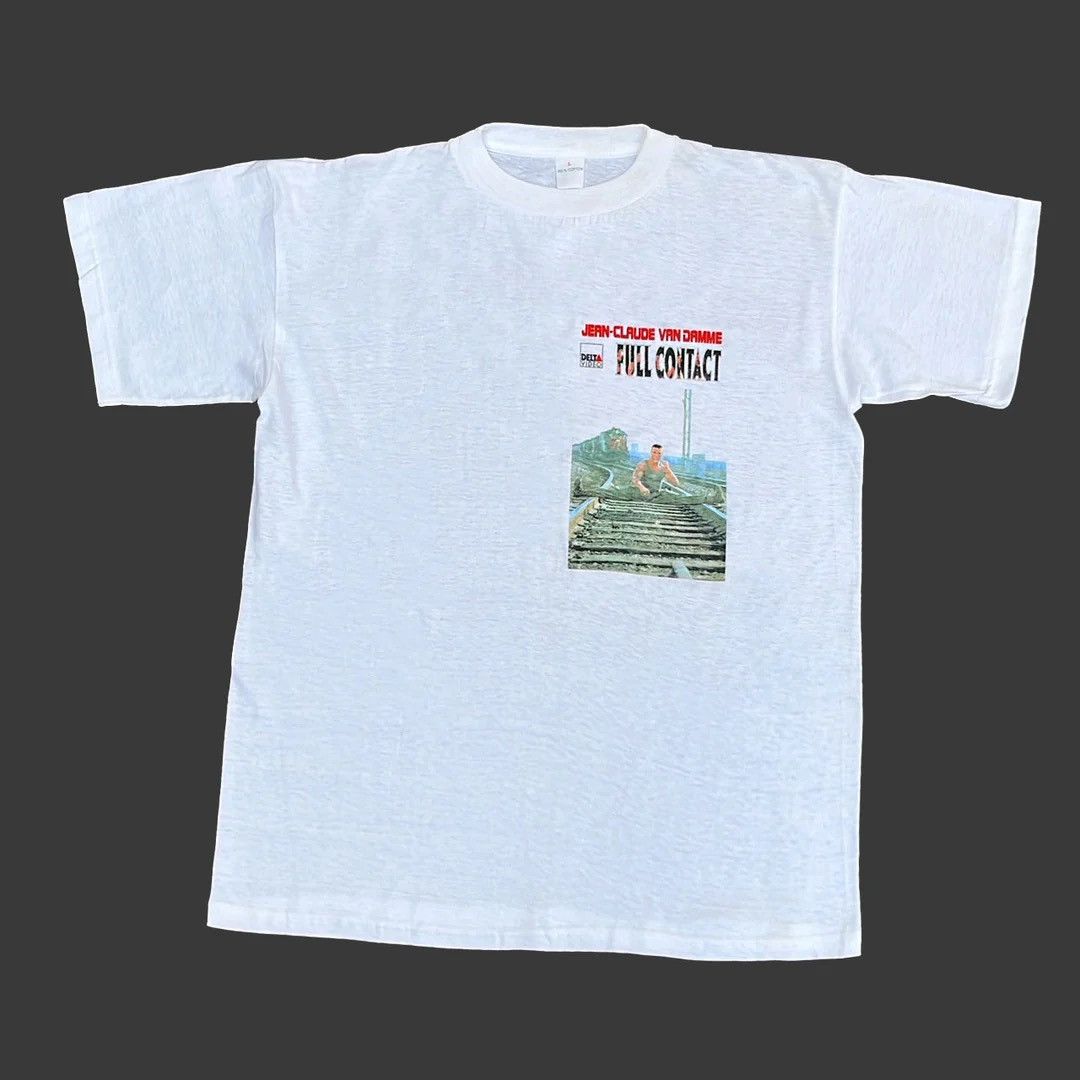 Vintage Van Damme 1990 Vintage Full Contact Movie Promo 90s T-Shirt Size US L / EU 52-54 / 3 - 1 Thumbnail