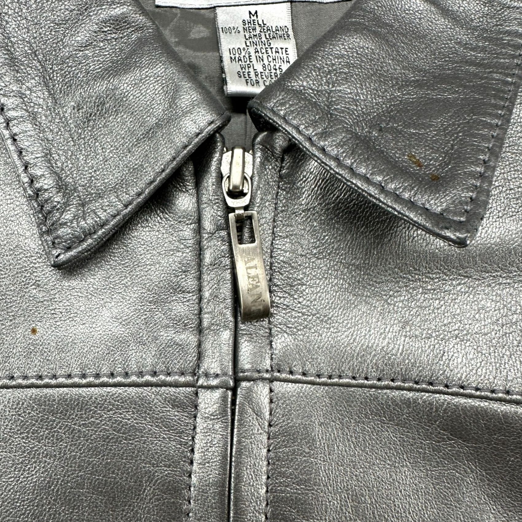 Alfani VINTAGE Alfani Jacket Womens M Silver Full Zip Lined Long 90s Jacket Size M / US 6-8 / IT 42-44 - 4 Thumbnail