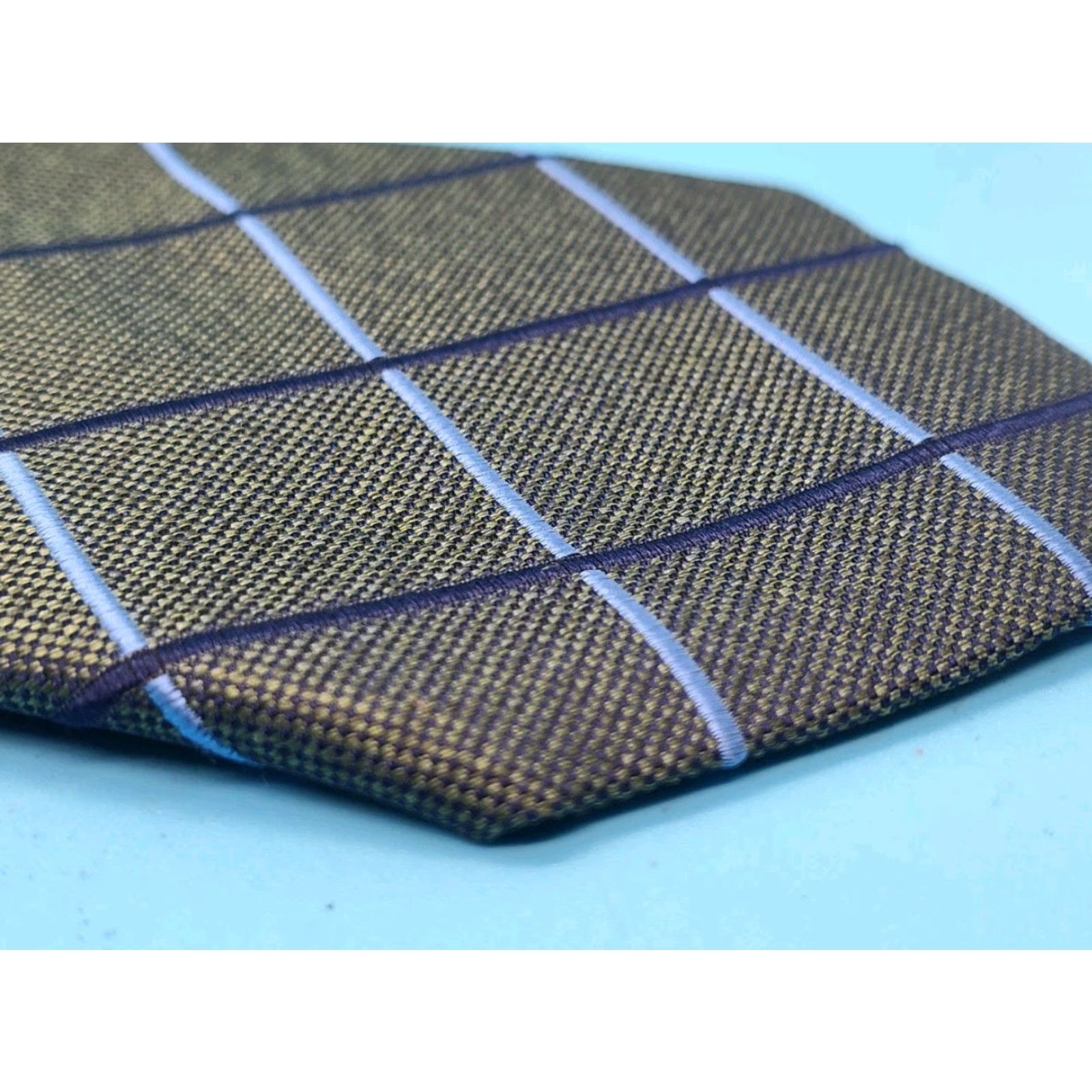 Jos. A. Bank VINTAGE Jos A. Bank SIGNATURE Men's Silk Green Checkered Tie 3 1/8" x 60" Business Casual Size ONE SIZE - 5 Thumbnail