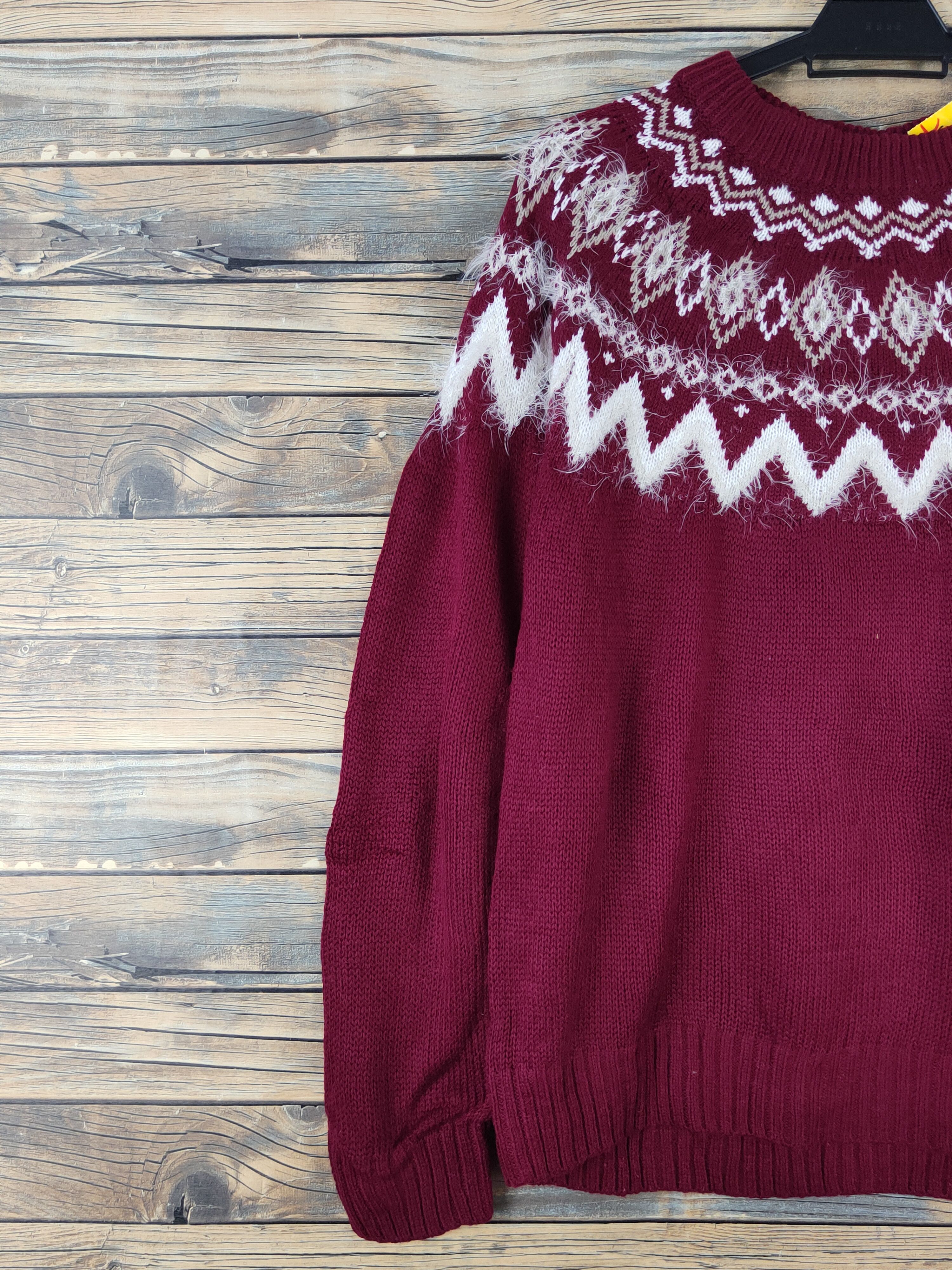 Homespun Knitwear × Japanese Brand × Vintage Glacier Maroon Knitwear Sweatshirts #W968 Size L / US 10 / IT 46 - 3 Thumbnail