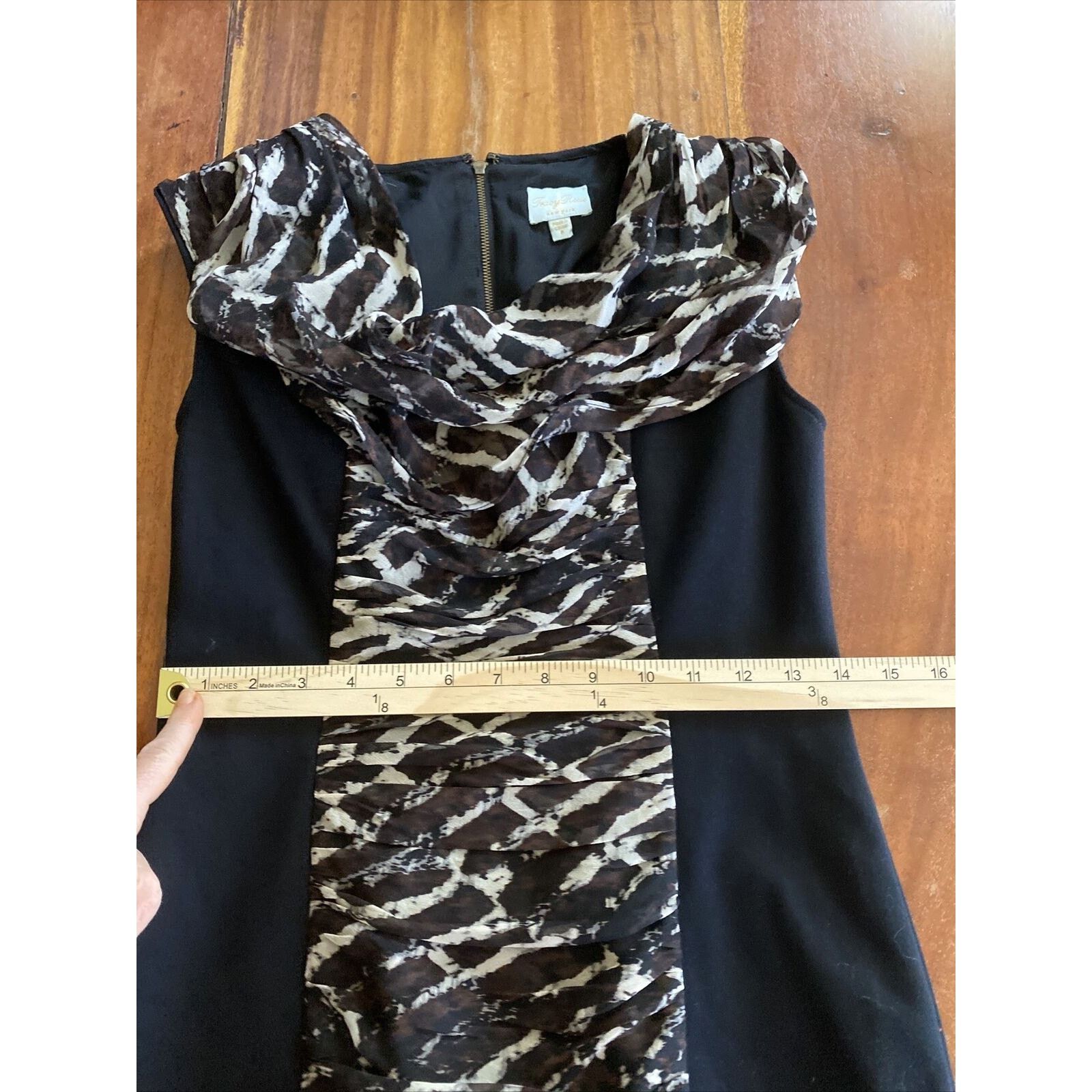 Anthropologie tracy reese Silk Dress animal Print With Black Sheath, 8 Size M / US 6-8 / IT 42-44 - 10 Thumbnail