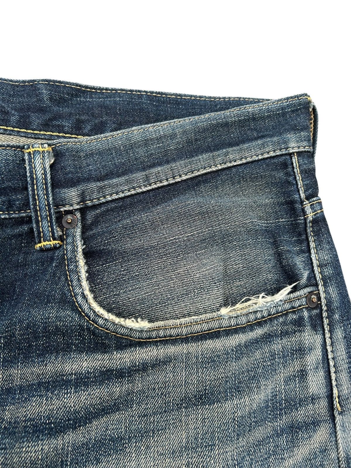 Kapital Vintage Buckle Back Edwin Selvedge Distressed Denim Jeans Size US 39 - 8 Thumbnail