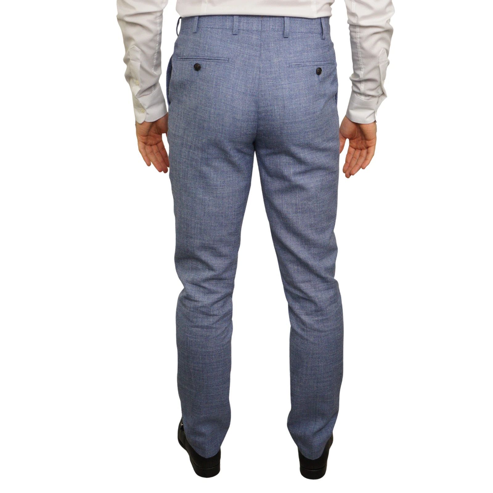 Suitsupply Men Suitsupply Suit Lazio Single Breasted Blue Linen US40 Size 40R - 8 Thumbnail