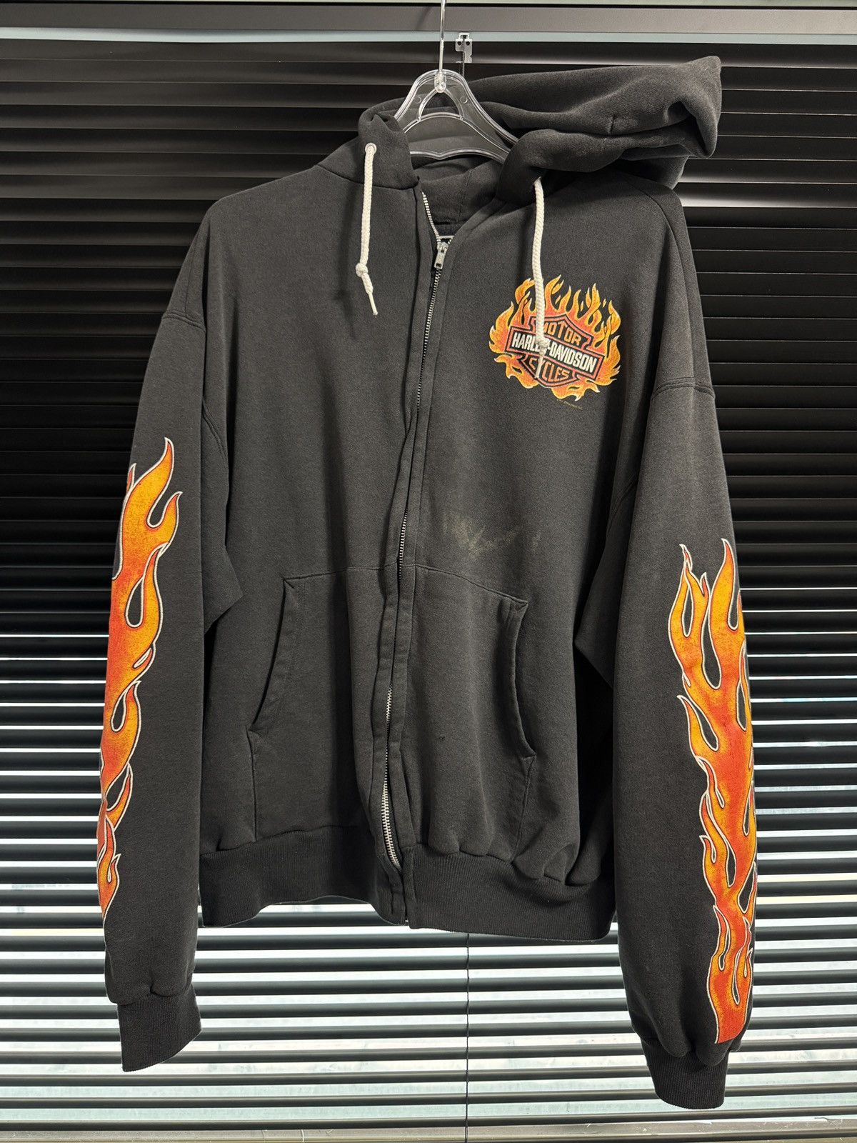 Vintage Vintage 80s Harley Davidson Flame Hoodie Rare Size US XL / EU 56 / 4 - 1 Thumbnail