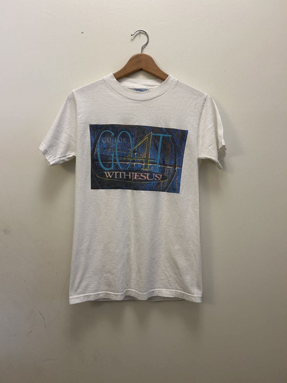 Vintage Vintage Go for it with Jesus tshirt size small 90s Size US S / EU 44-46 / 1 - 1 Thumbnail