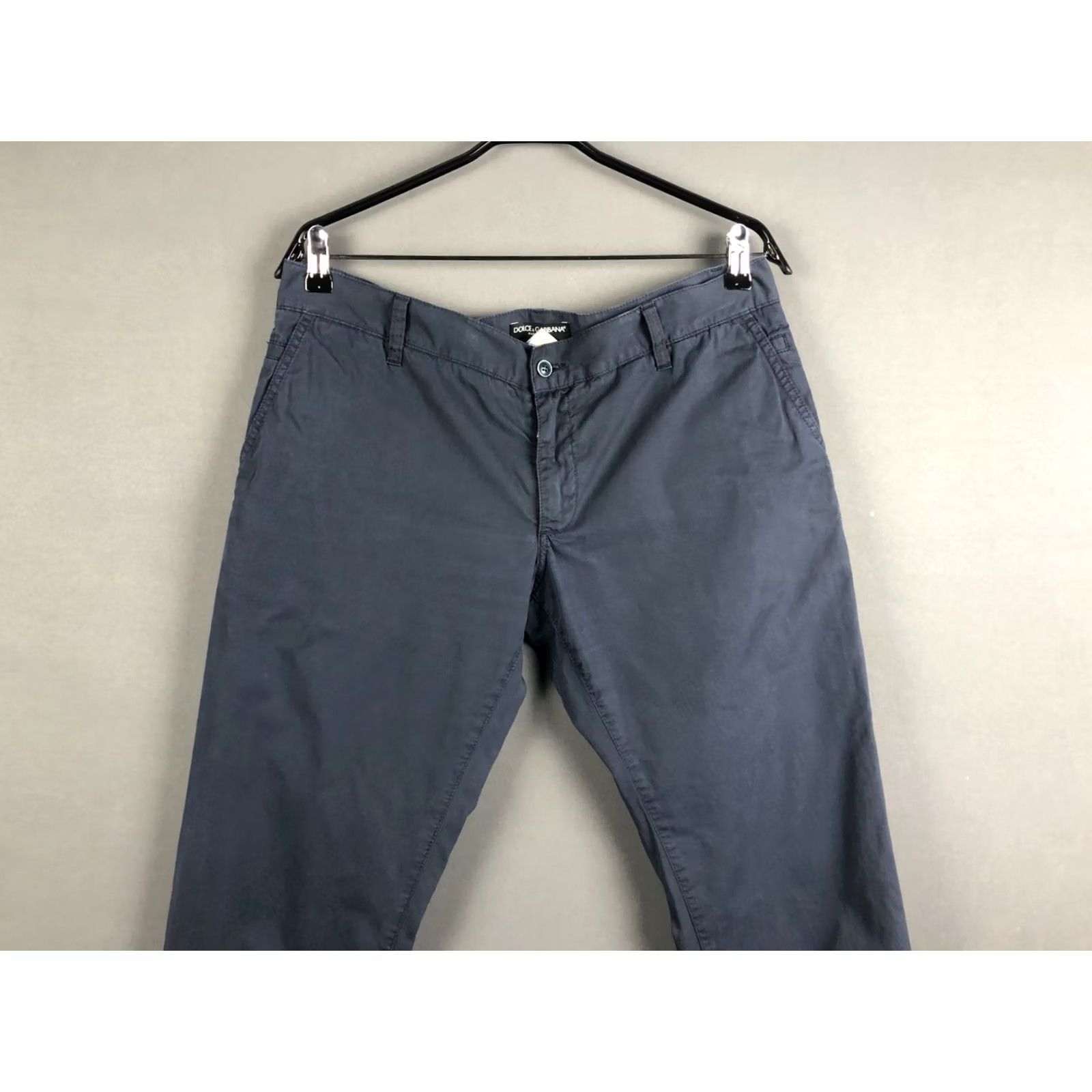 Dolce & Gabbana Dolce&Gabbana Pants Dark Blue Size 50 Cotton Chino Regular Tapered Mens Classic Front Flat Front Pockets Logo Casual Vintage No Size US 34 / EU 50 - 4 Thumbnail