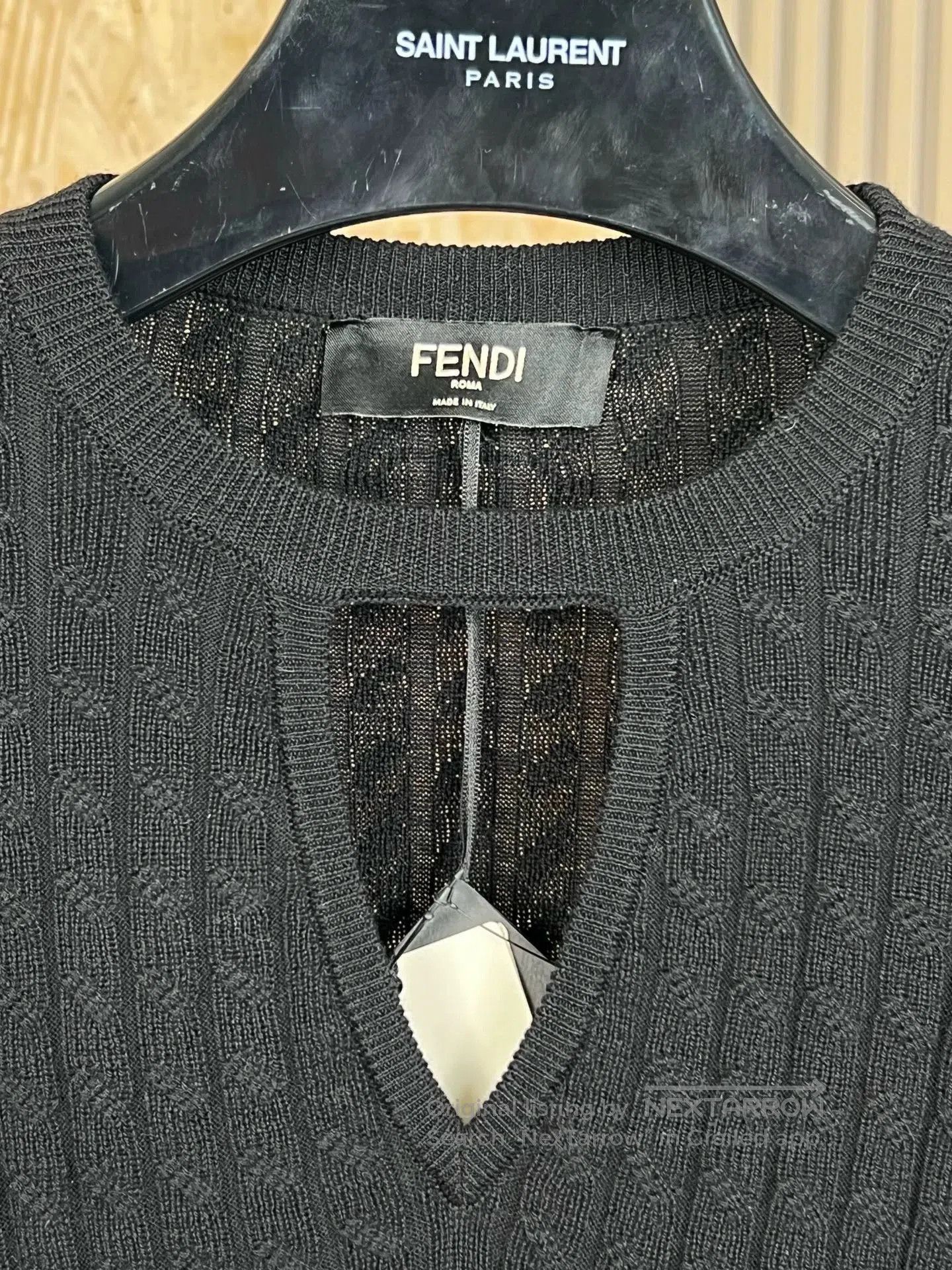 Fendi fendi black wool knit sweater with patterns. Size US M / EU 48-50 / 2 - 2 Thumbnail