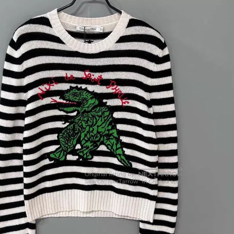 Dior Dior Striped embroidered little dinosaur sweater Size XS / US 0-2 / IT 36-38 - 2 Thumbnail