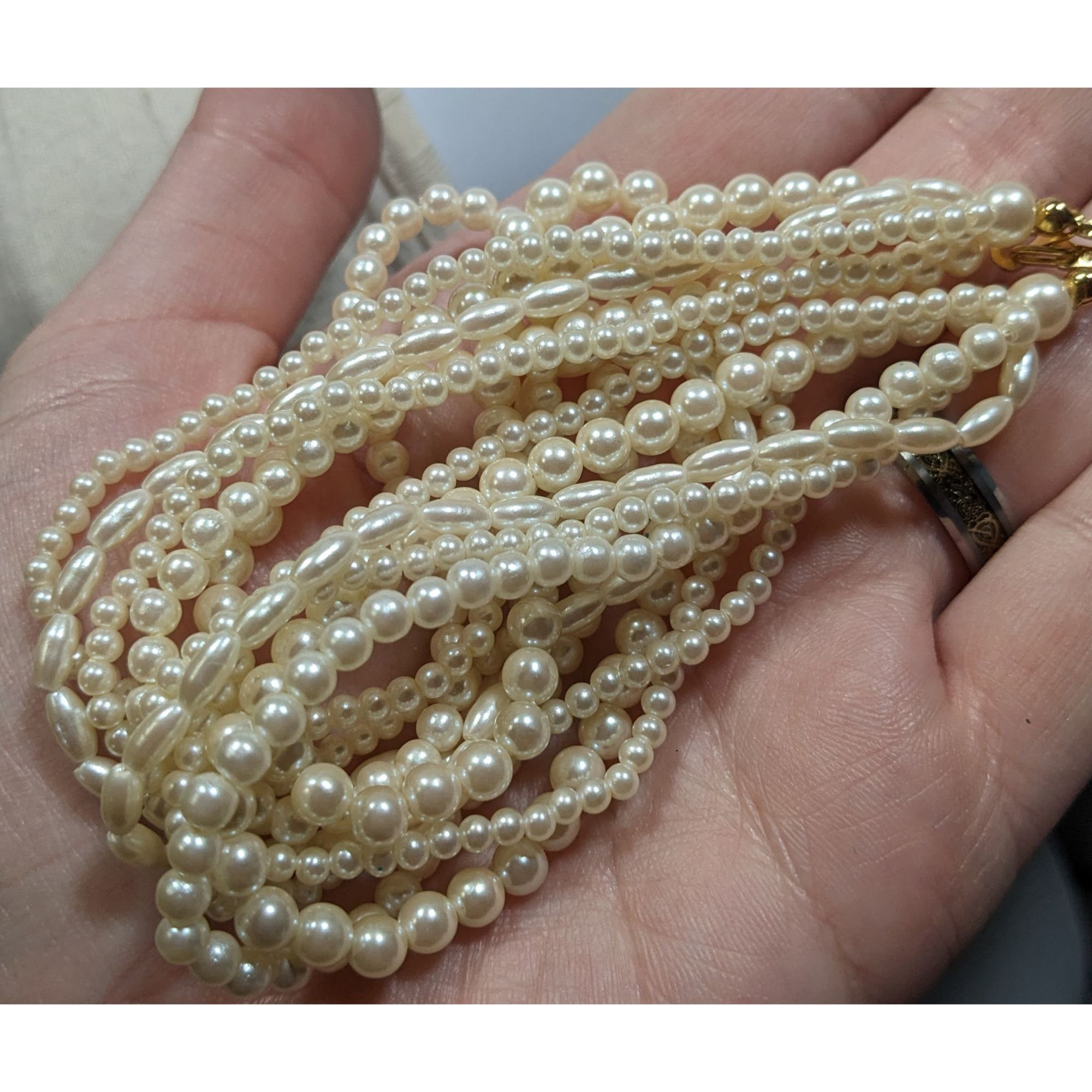 Other Vintage Multilayer Cream Faux Pearl Necklace Size ONE SIZE - 5 Thumbnail