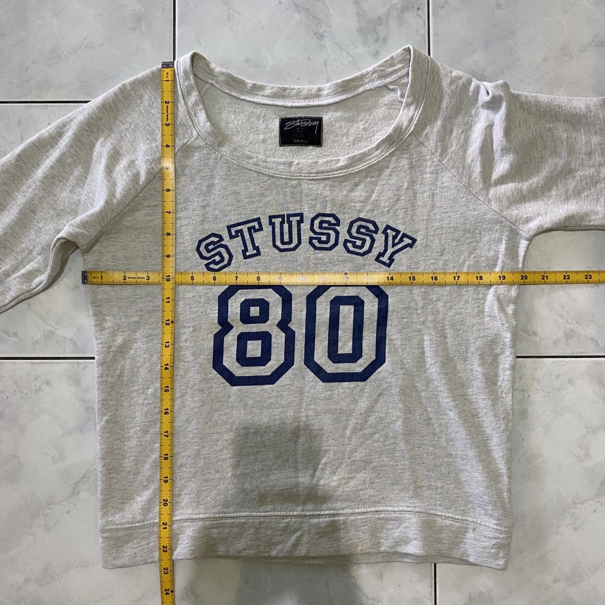 Stussy Stussy Vintage 80 Raglan Crewneck Classic Pullover Soft Grey Size S / US 4 / IT 40 - 19 Thumbnail