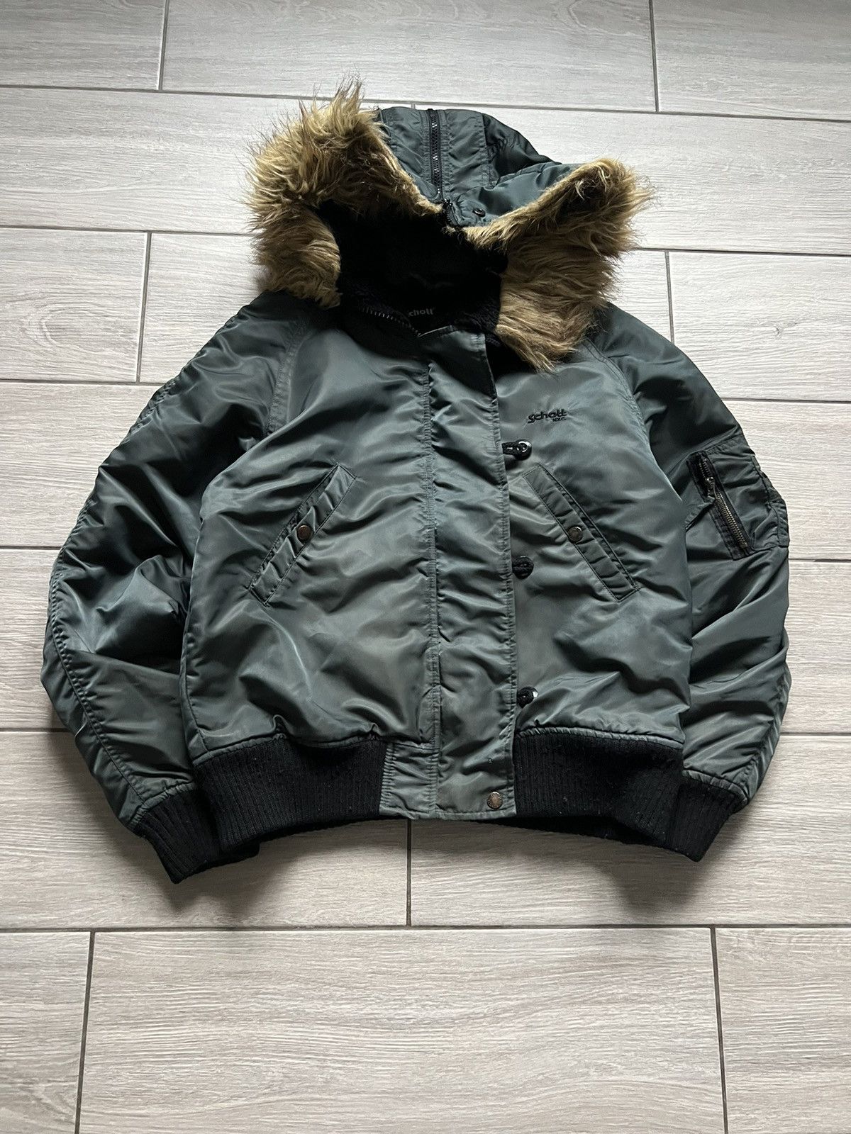 If Six Was Nine Vintage Japanese Scott Cropped Fur LGB Style Bomber Jacket Size US L / EU 52-54 / 3 - 4 Thumbnail