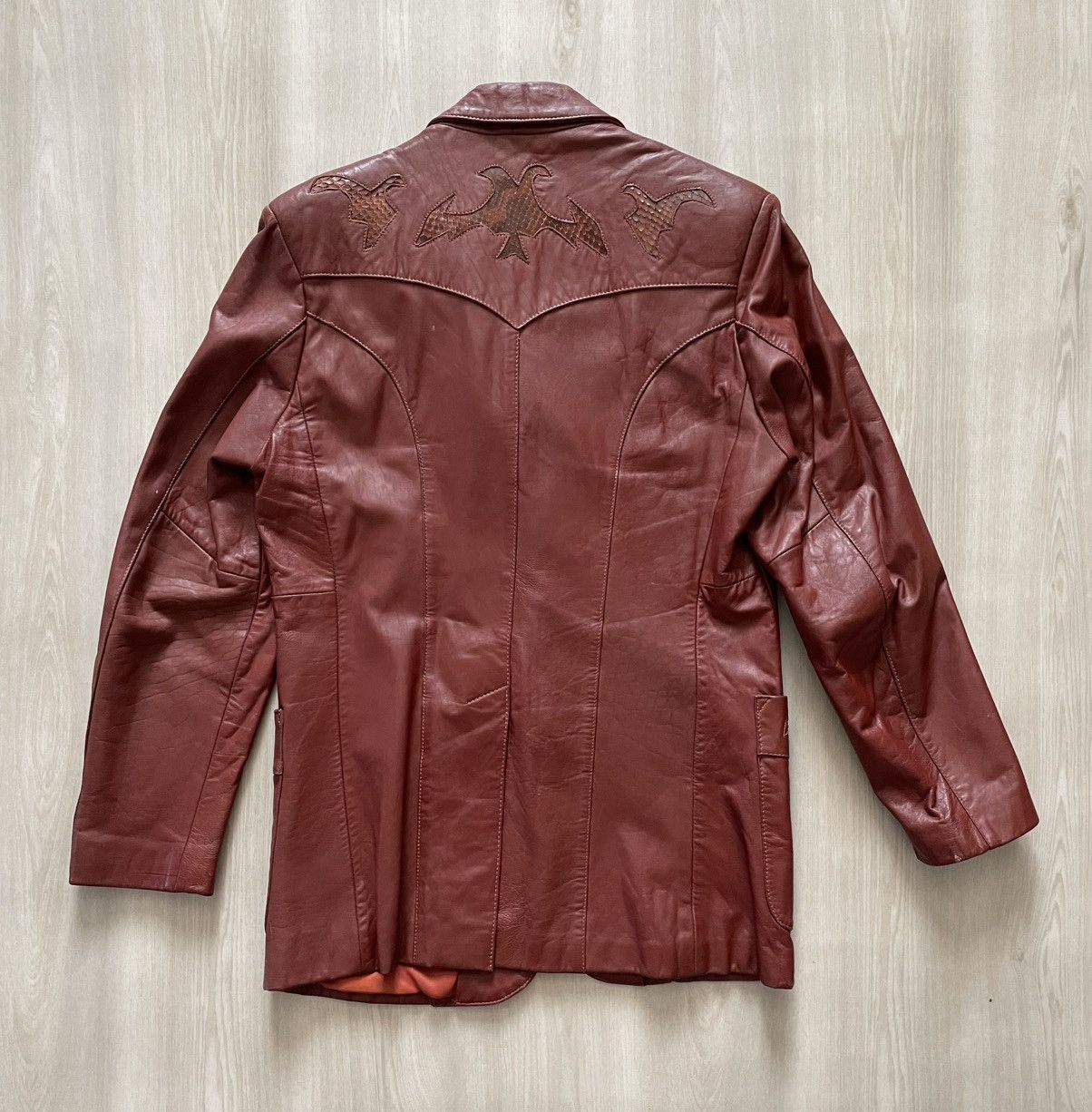 Vintage Vtg El Charro Western Leather Jacket Blazer Snakeskin Sz 38 Size US M / EU 48-50 / 2 - 6 Thumbnail
