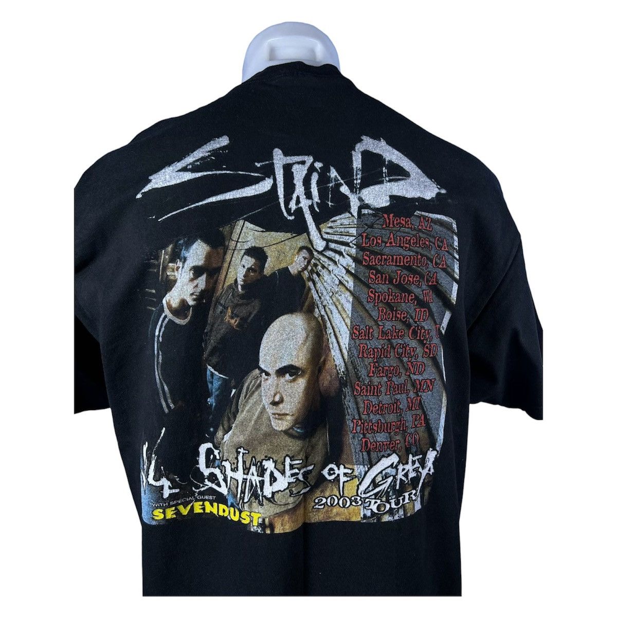 Band Tees Staind 14 Shades of Grey 2003 Vintage Rock Band 90s T-Shirt Size US L / EU 52-54 / 3 - 6 Thumbnail