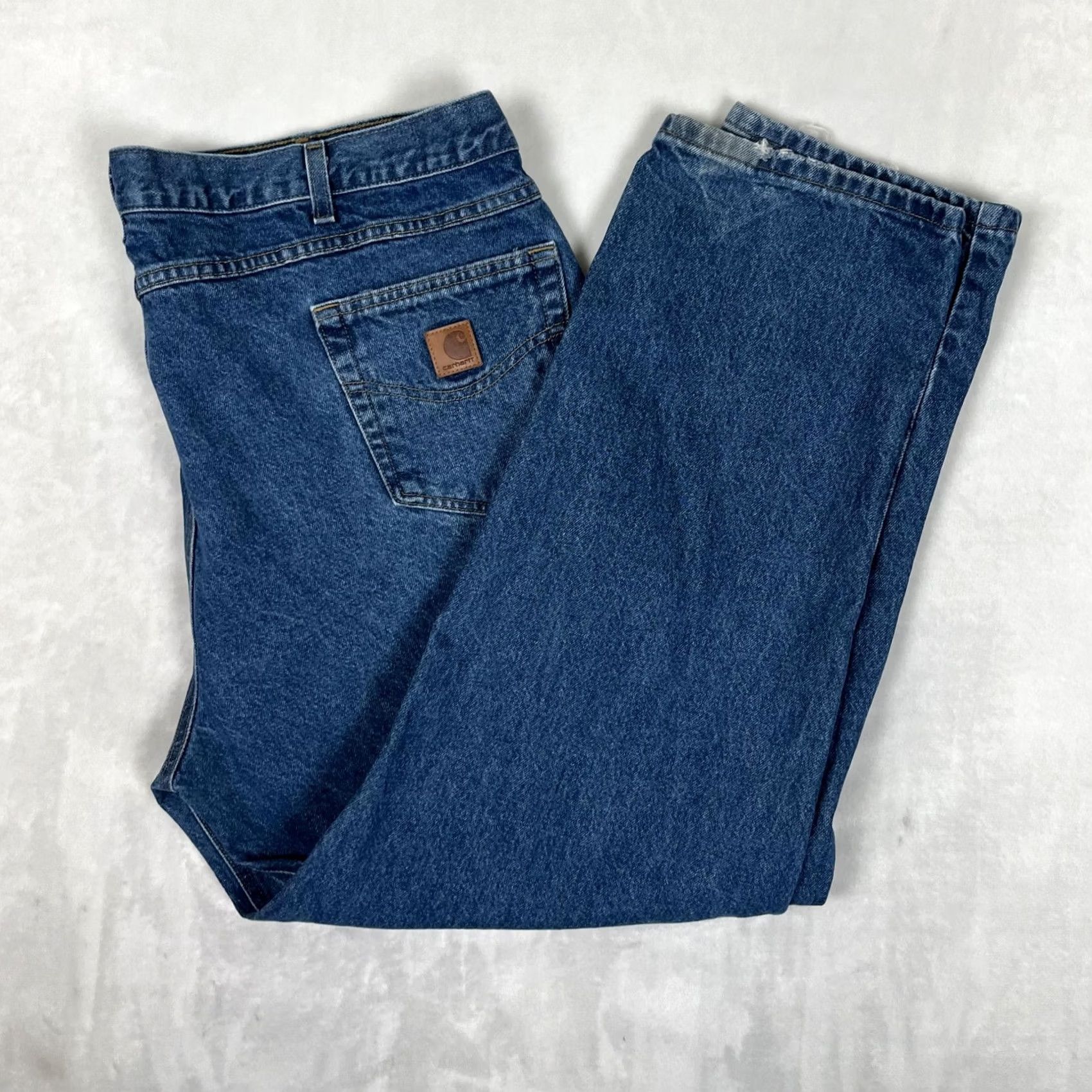Carhartt Carhartt Jeans Mens 44x32 Blue Relaxed Straight Denim Medium Wash B17-DST Mens Jeans Carhartt Blue Straight Relaxed Fit 46x32 (adjusted) Size US 44 / EU 60 - 2 Thumbnail