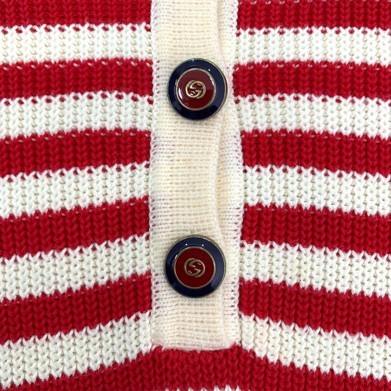 Gucci GucciRed cotton striped knitted short-sleeved dress 2503-Ne Size XS / US 0-2 / IT 36-38 - 5 Thumbnail