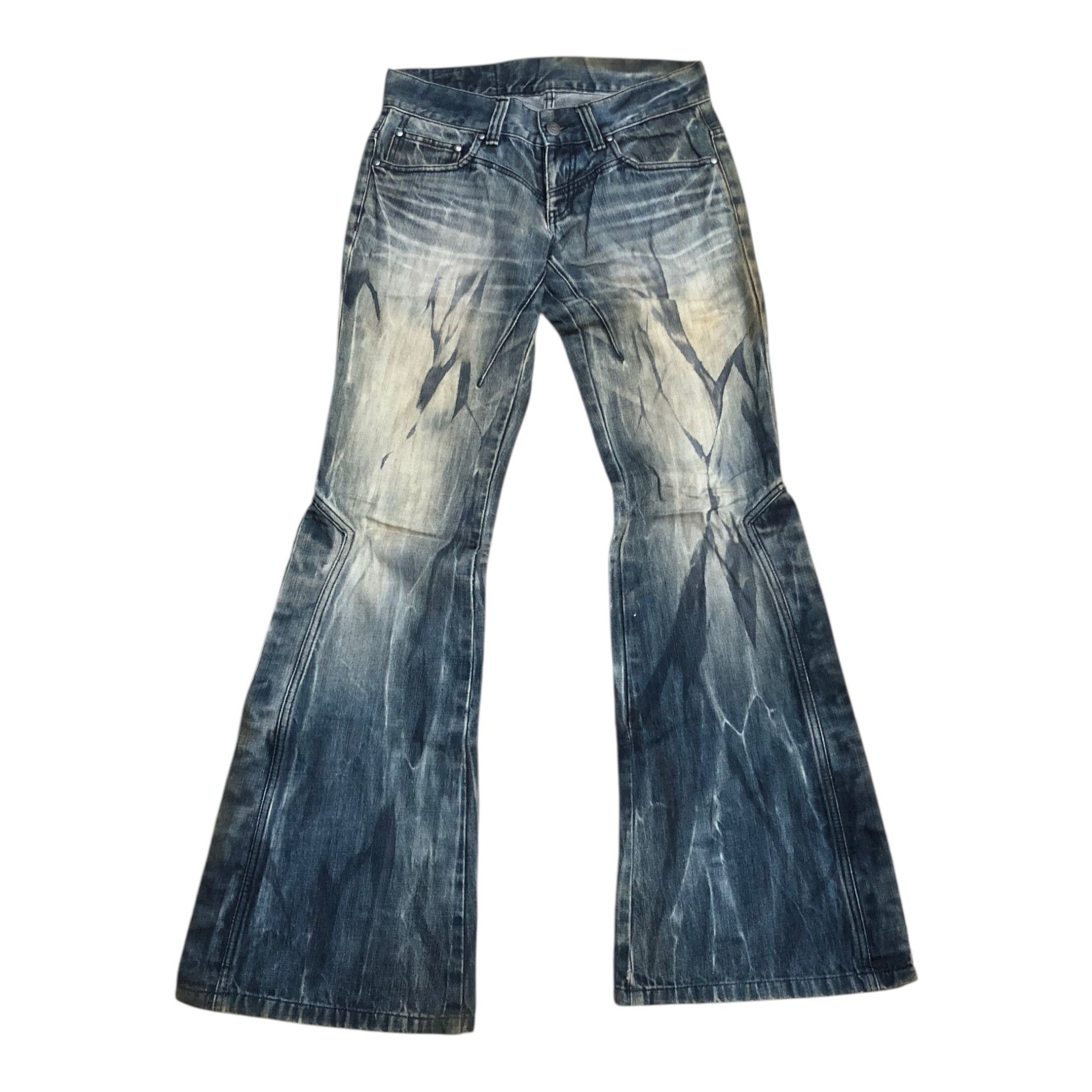 Tornado Mart 🔥🔥Y2K TORNADO MART Lowbox Acid Dyed Flared Bootcut Denim Size US 31 - 1 Thumbnail
