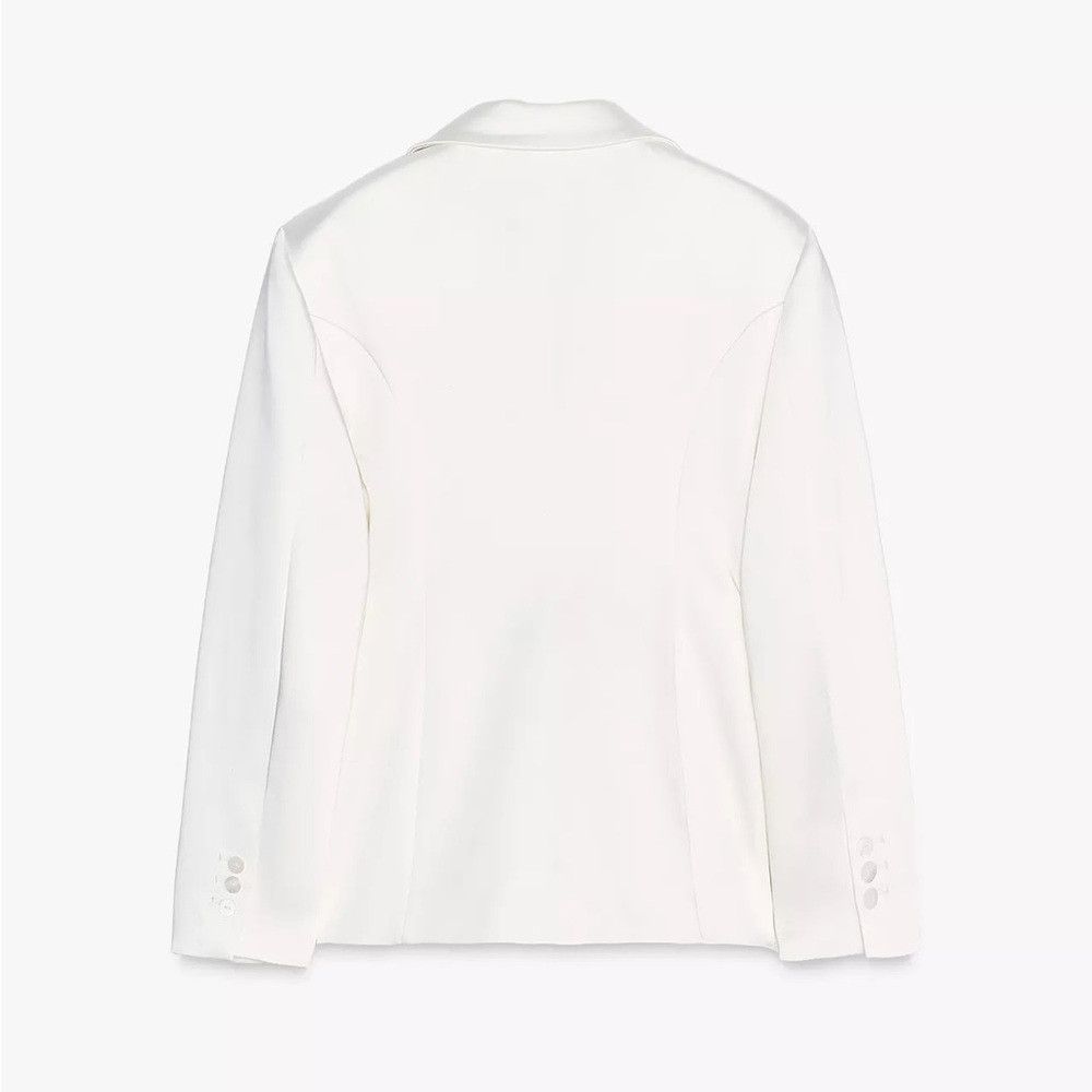 Zara ZARA OYSTER WHITE SATIN BLAZER Size M / US 6-8 / IT 42-44 - 9 Thumbnail