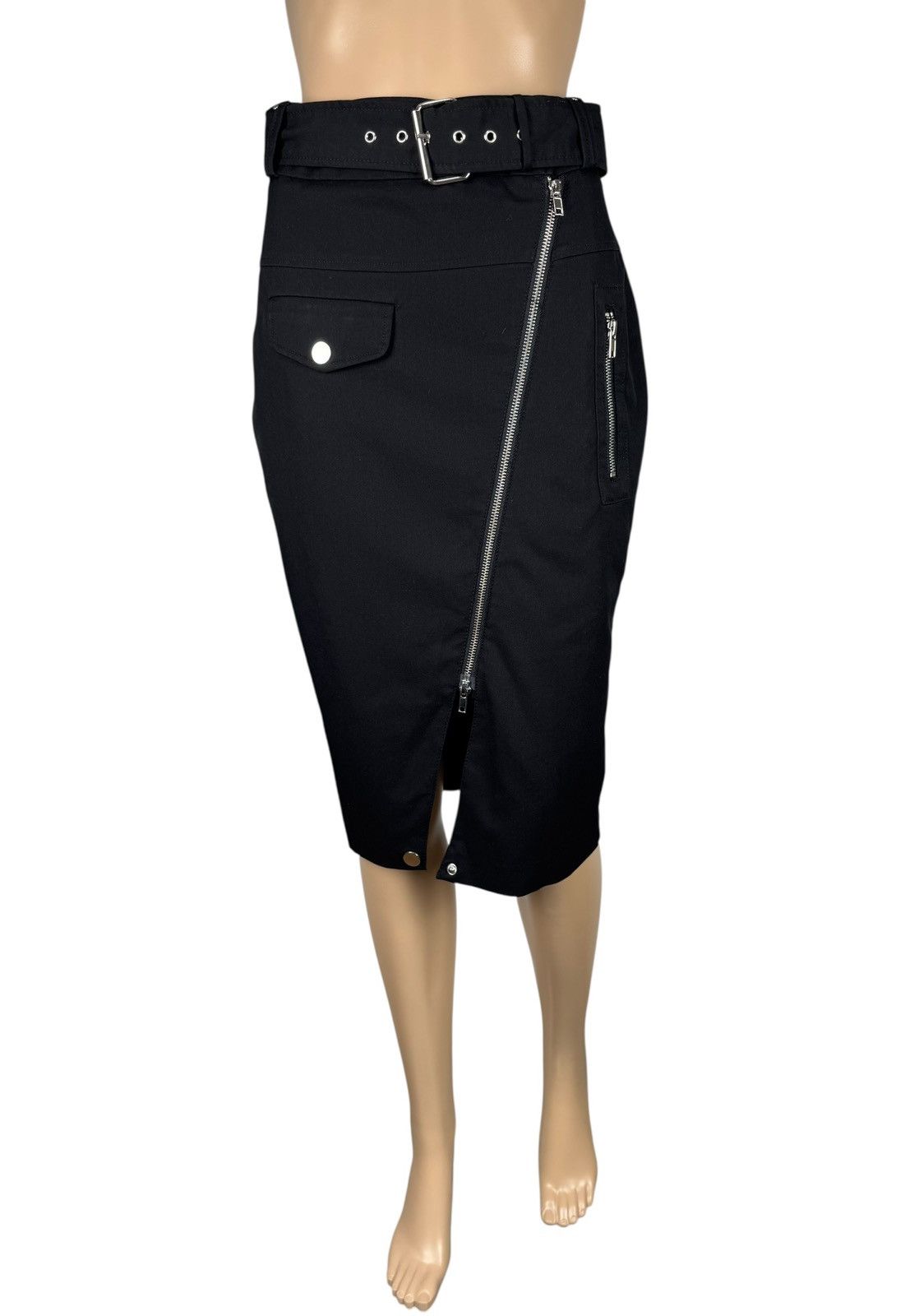 Jean Paul Gaultier Jean Paul Gaultier Lindex Skirt Pencil Full Zip Belted UK10 Size 28" / US 6 / IT 42 - 1 Thumbnail
