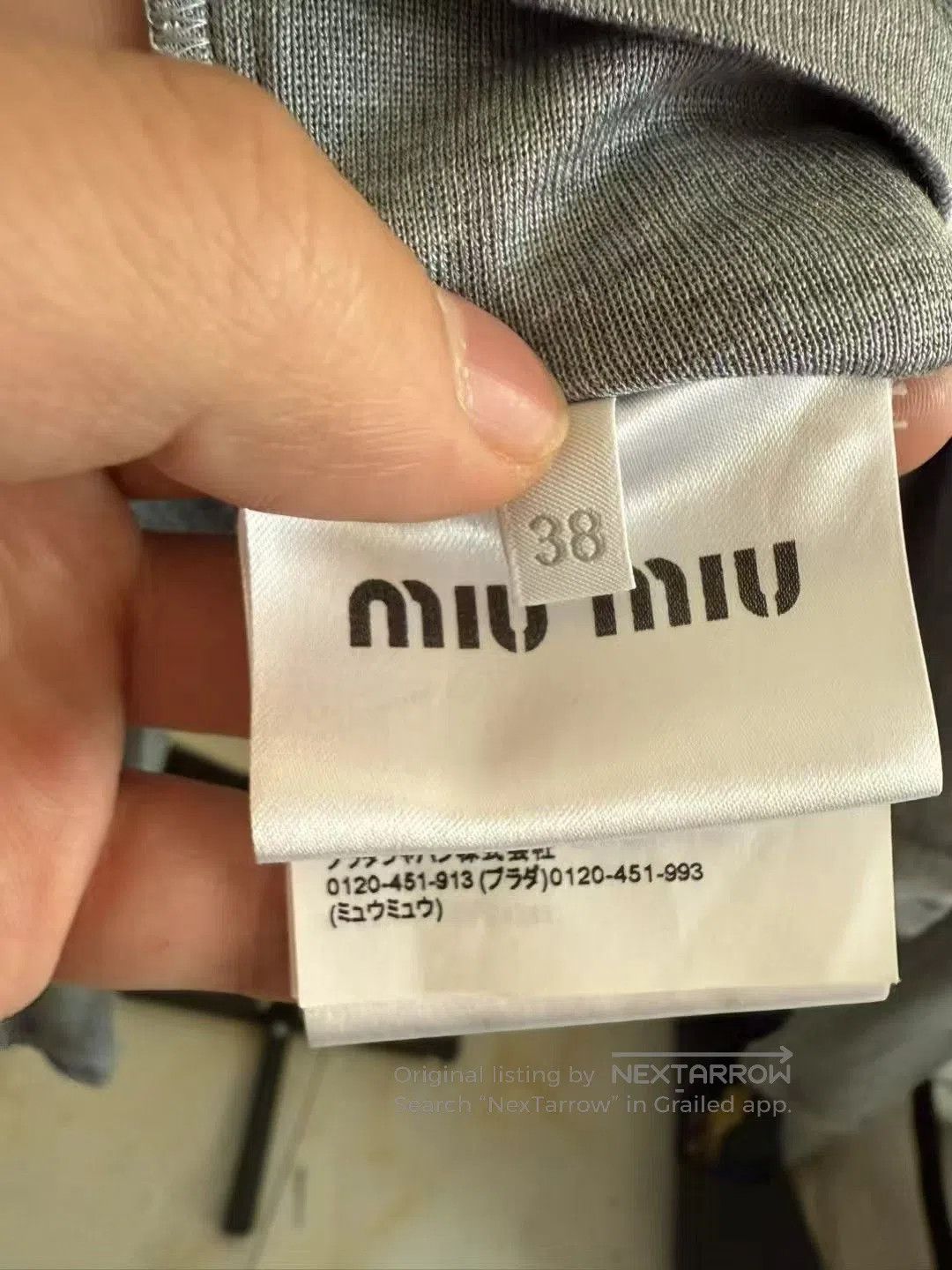 Miu Miu Miumiu Gray Silk Logo Long. Size S / US 4 / IT 40 - 4 Thumbnail