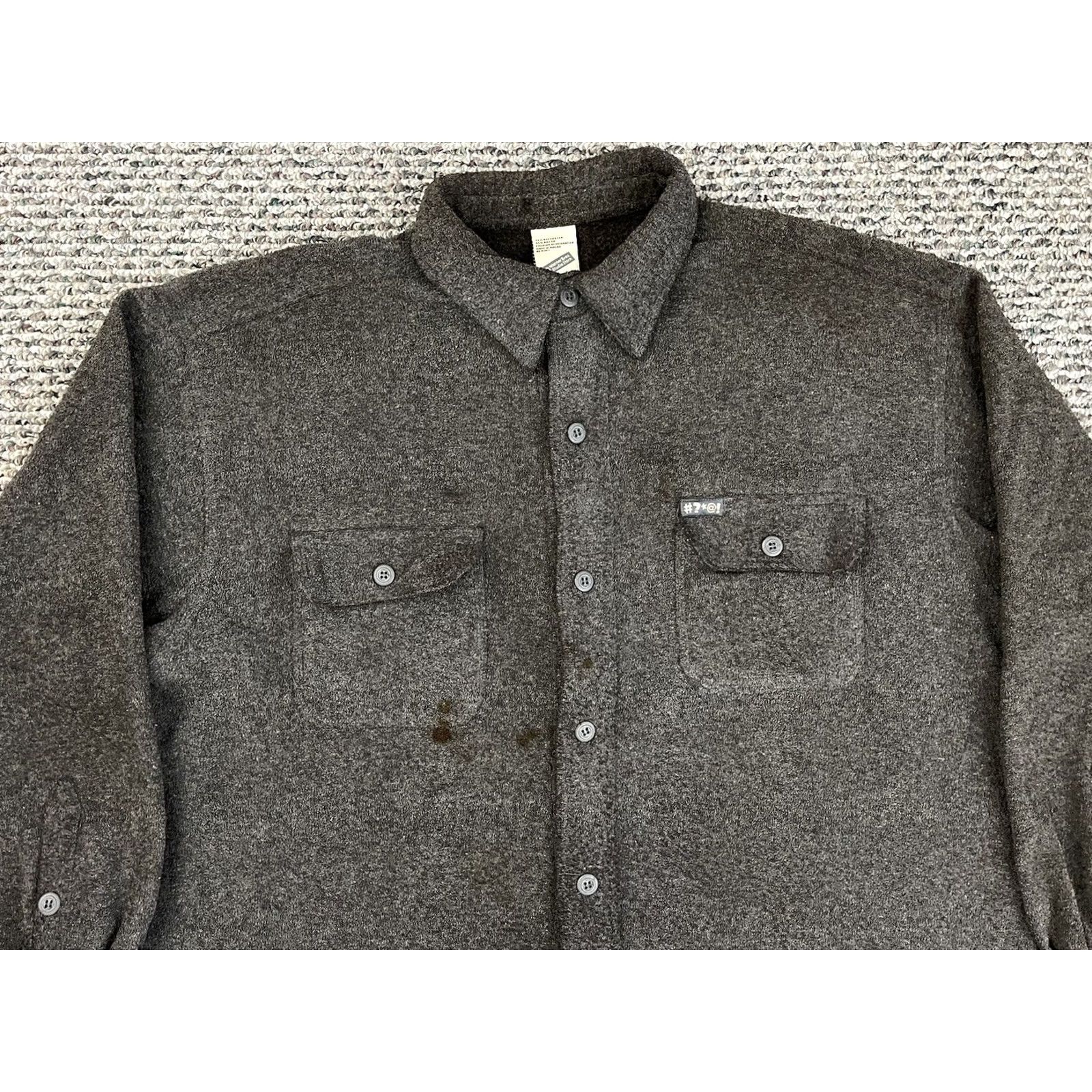 Vintage VINTAGE Warner Bros Shirt Mens L Gray Cotton 90s Cartoon Taz Button-Up Long Sleeve Fleece Embroidered Logo Size US L / EU 52-54 / 3 - 4 Thumbnail