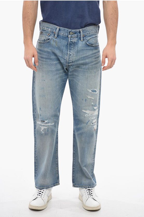 image of Polo Ralph Lauren Og1Mm0524 Slim Vintage Denim In Light Blue, Men's (Size 36)