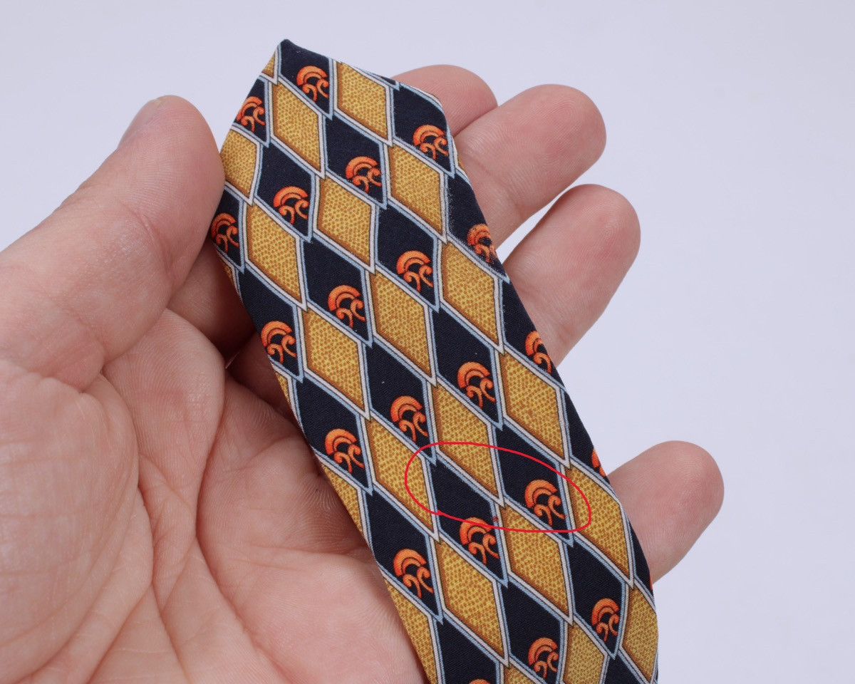 Designer × Vintage × Yves Saint Laurent DIOR Vintage Gold Yellow Geometric Silk Tie Size ONE SIZE - 7 Thumbnail