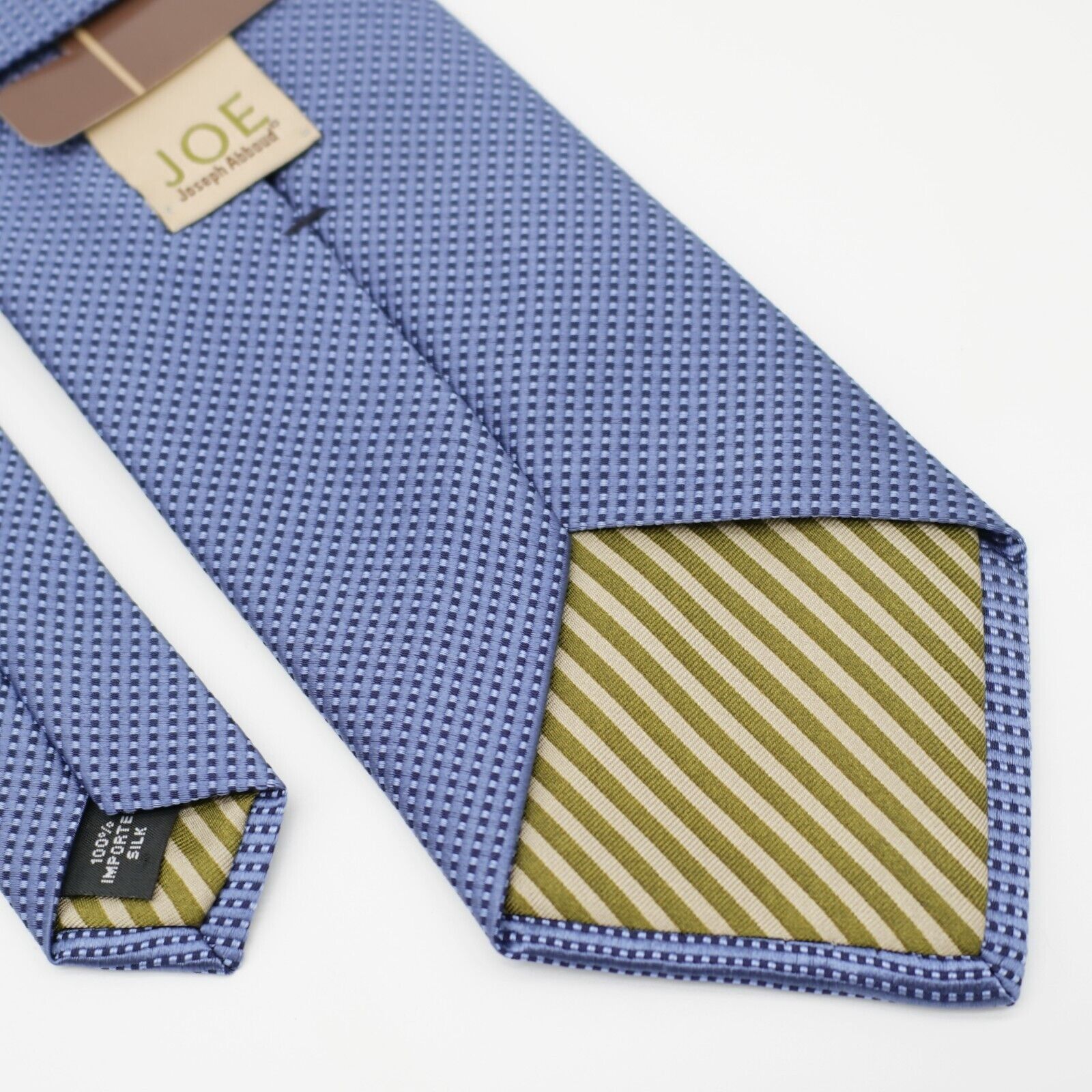 Joseph Abboud NWT Joe Joseph Abboud Blue Woven Striped Check Silk Tie USA Size ONE SIZE - 6 Thumbnail