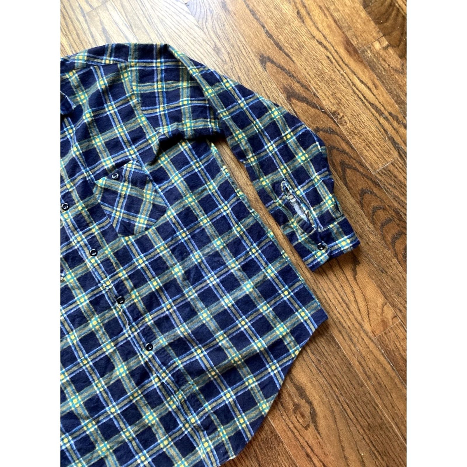 Vintage VINTAGE J. C. Penney Flannel Shirt Mens Large Blue Plaid 80s Cotton Button-Up Long Sleeve Size US L / EU 52-54 / 3 - 3 Thumbnail