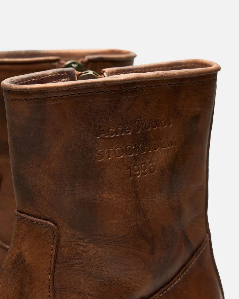 Acne Studios o1s1v1r1oon0825 Leather Ankle Boot in Brown Size US 8 / EU 41 - 7 Thumbnail